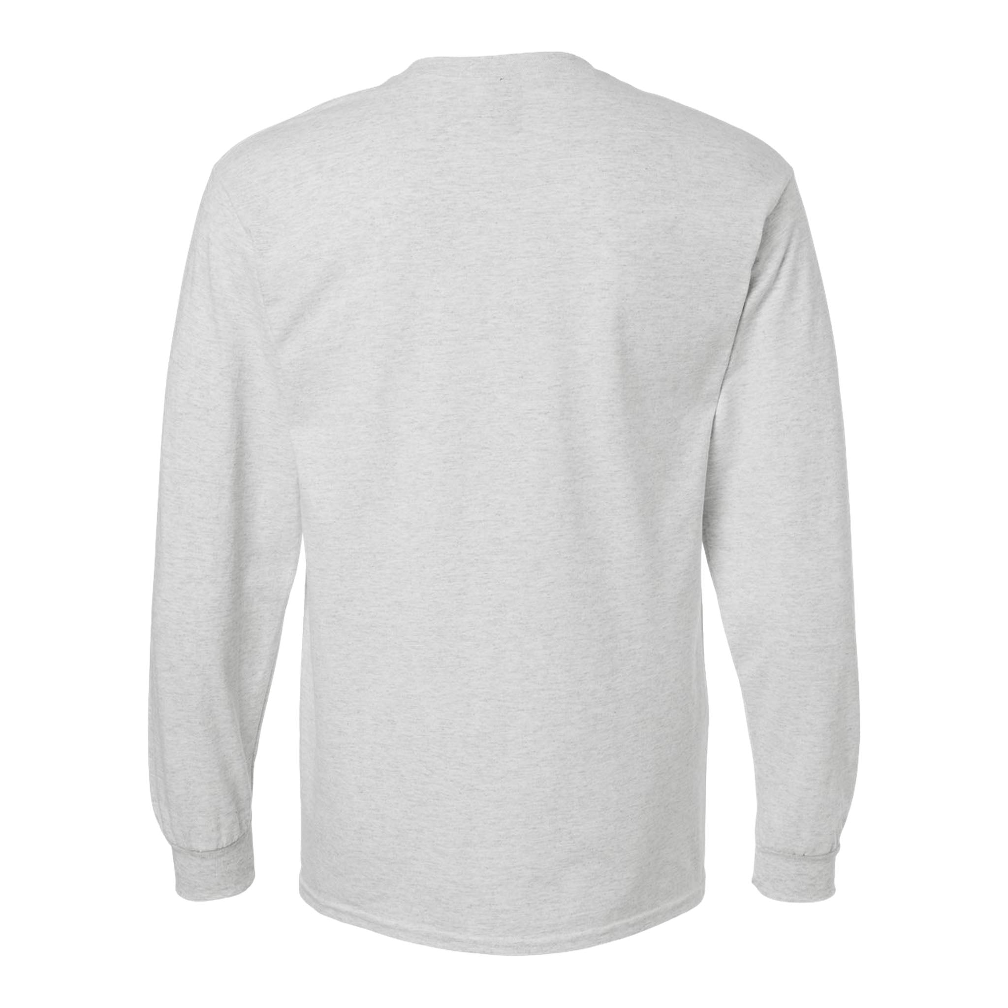 Gildan 2400 custom long sleeve t-shirt in ash, back view