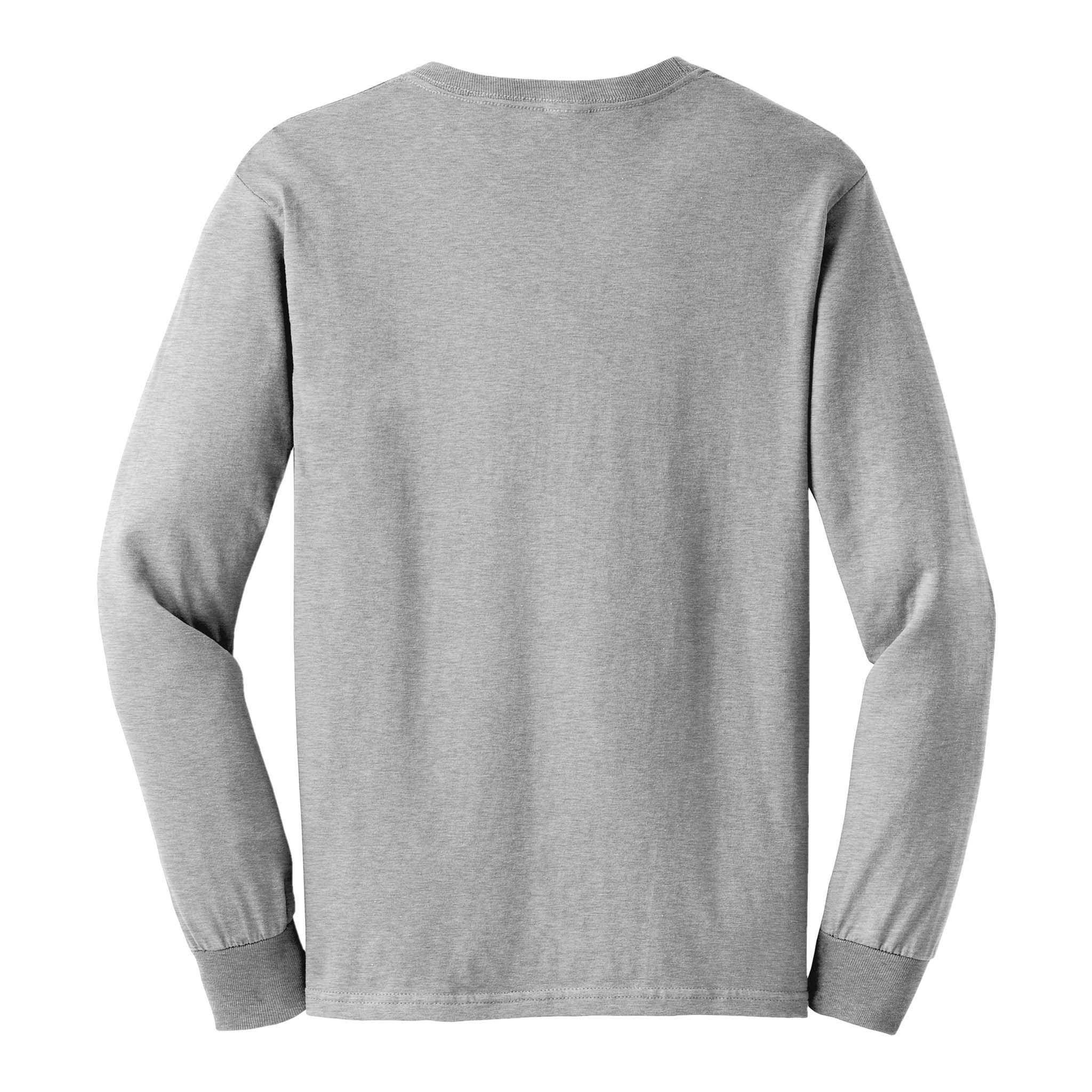 Gildan 2400 custom long sleeve t-shirt in ash, back view