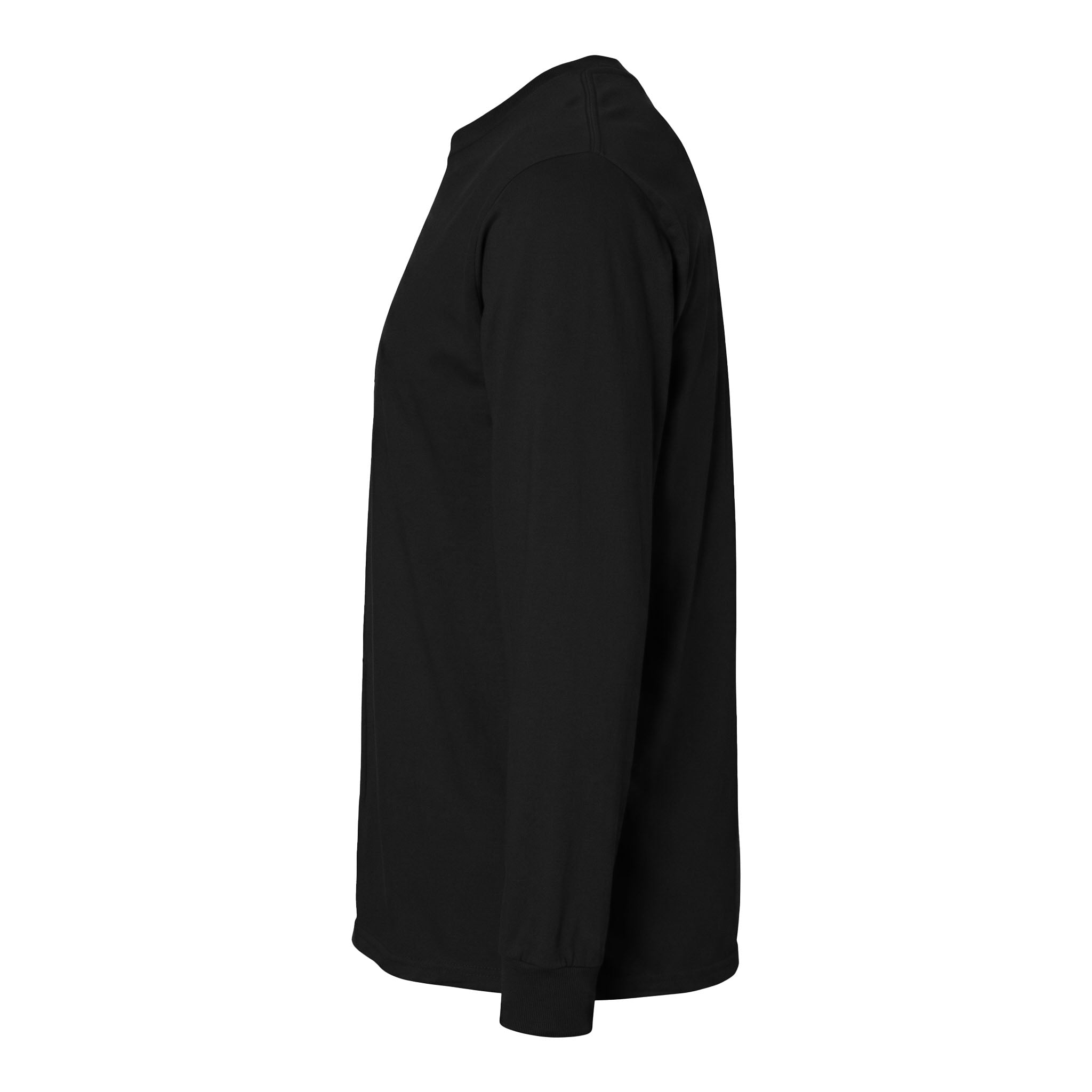 Gildan 2400 custom long sleeve t-shirt in black, left side view
