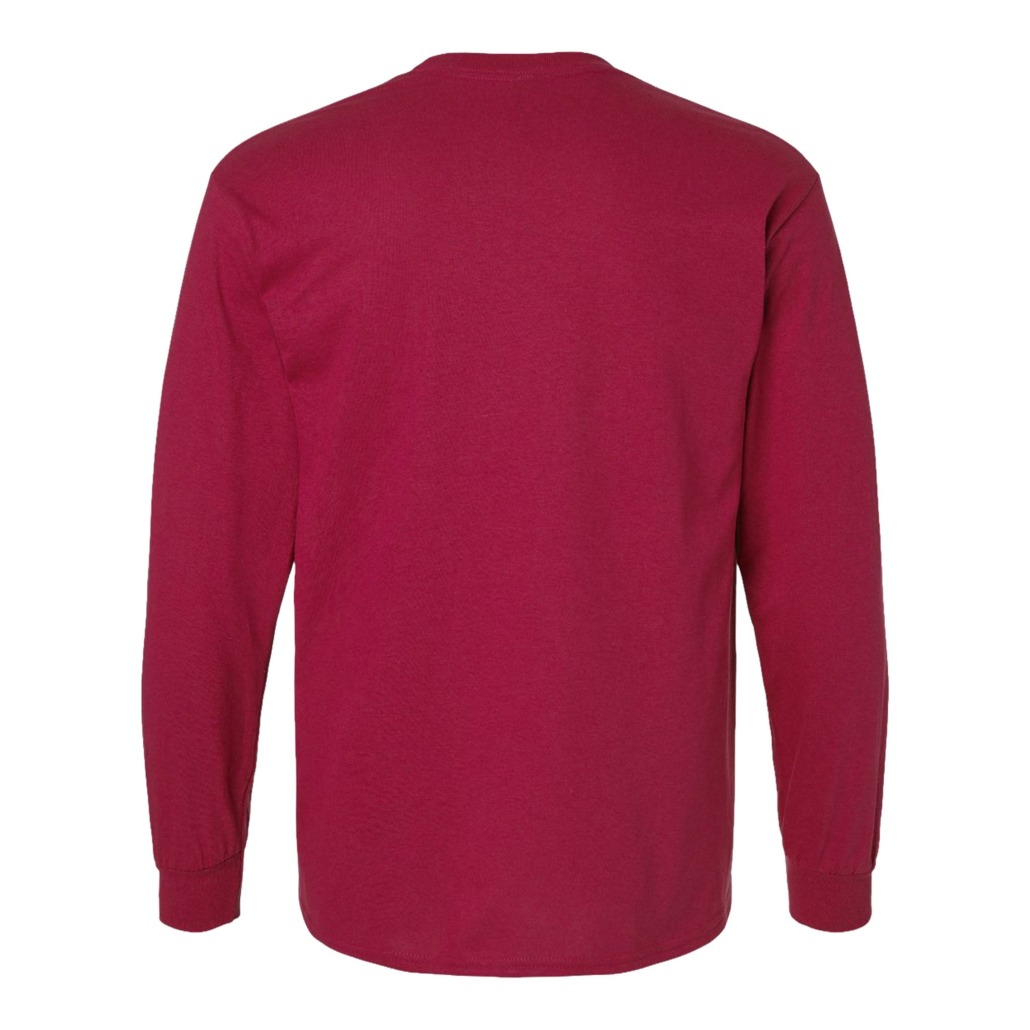 Gildan 2400 custom long sleeve t-shirt in cardinal red, back view
