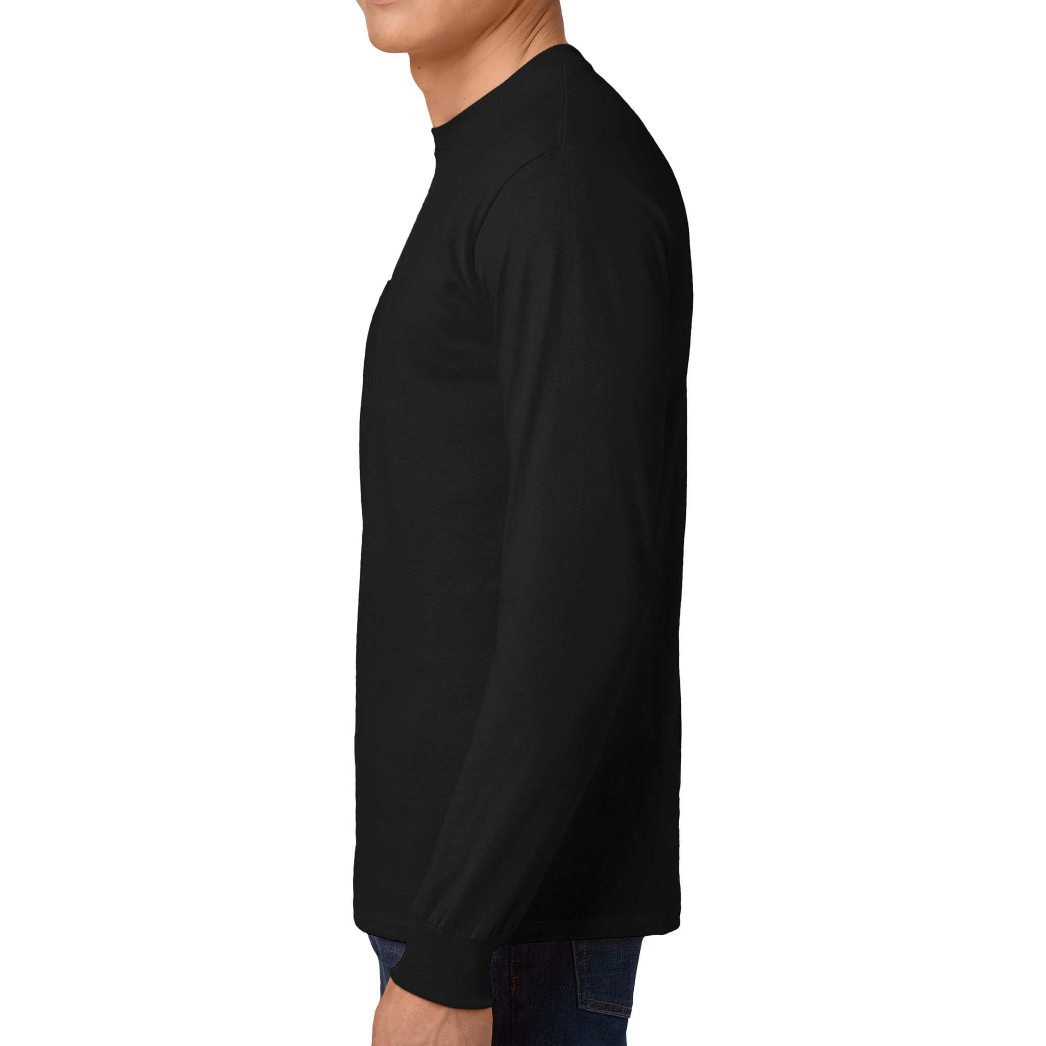 Gildan 2410 custom long sleeve t-shirt in black, left side view
