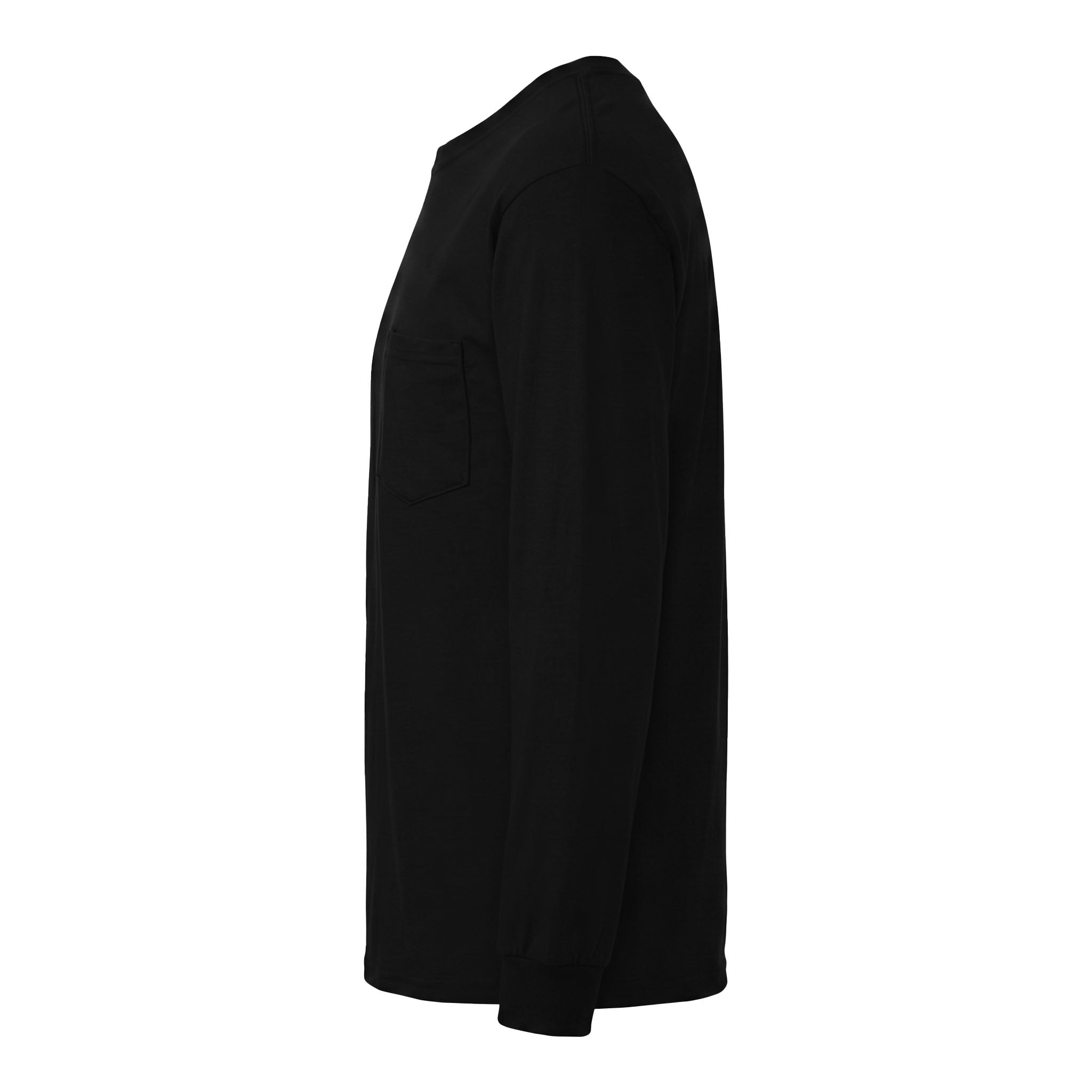 Gildan 2410 custom long sleeve t-shirt in black, left side view