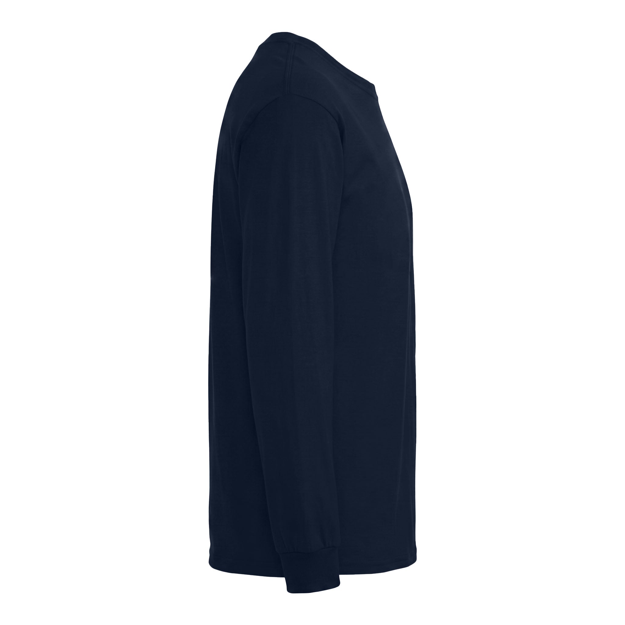 Gildan 2410 custom long sleeve t-shirt in navy, right side view