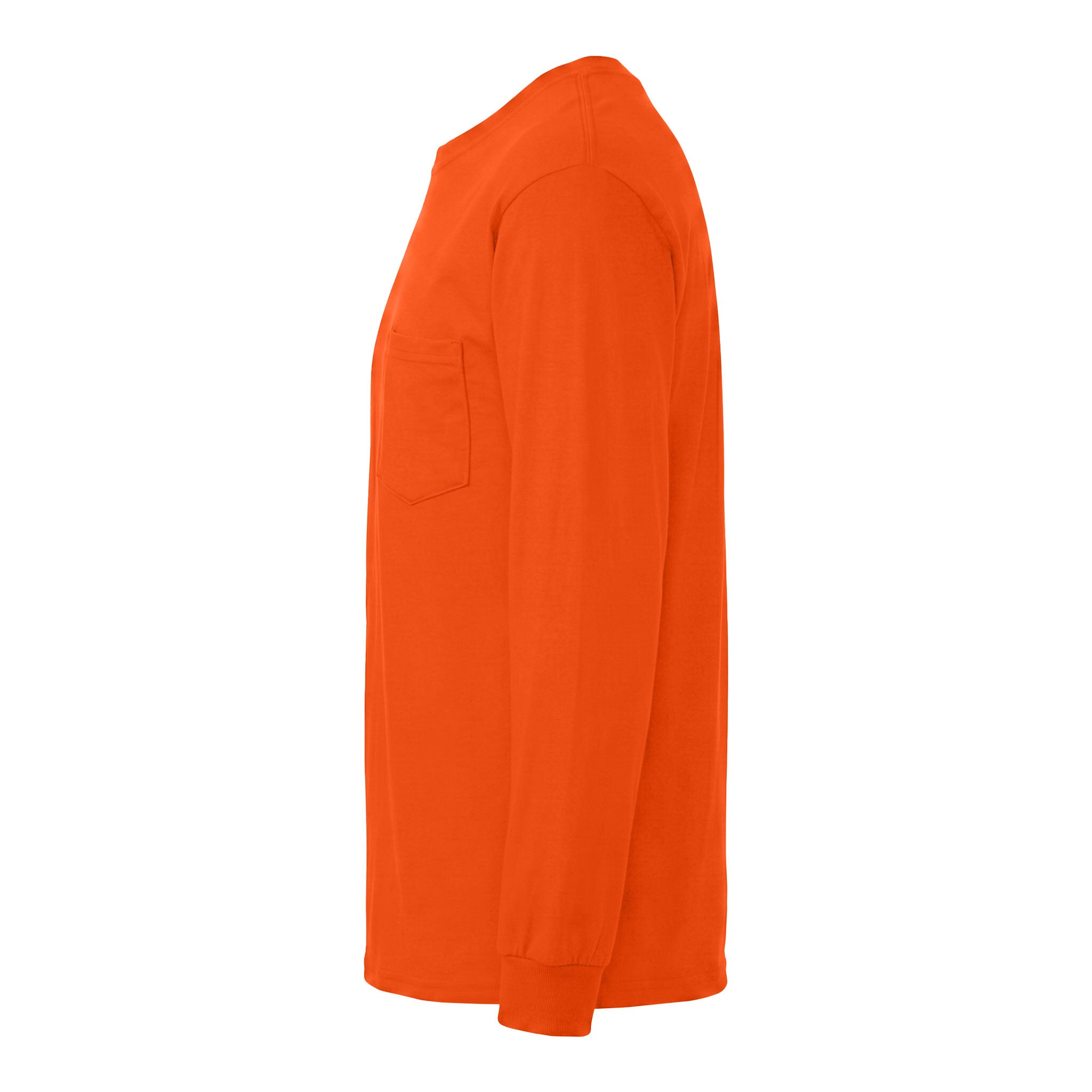 Gildan 2410 custom long sleeve t-shirt in s. orange, left side view