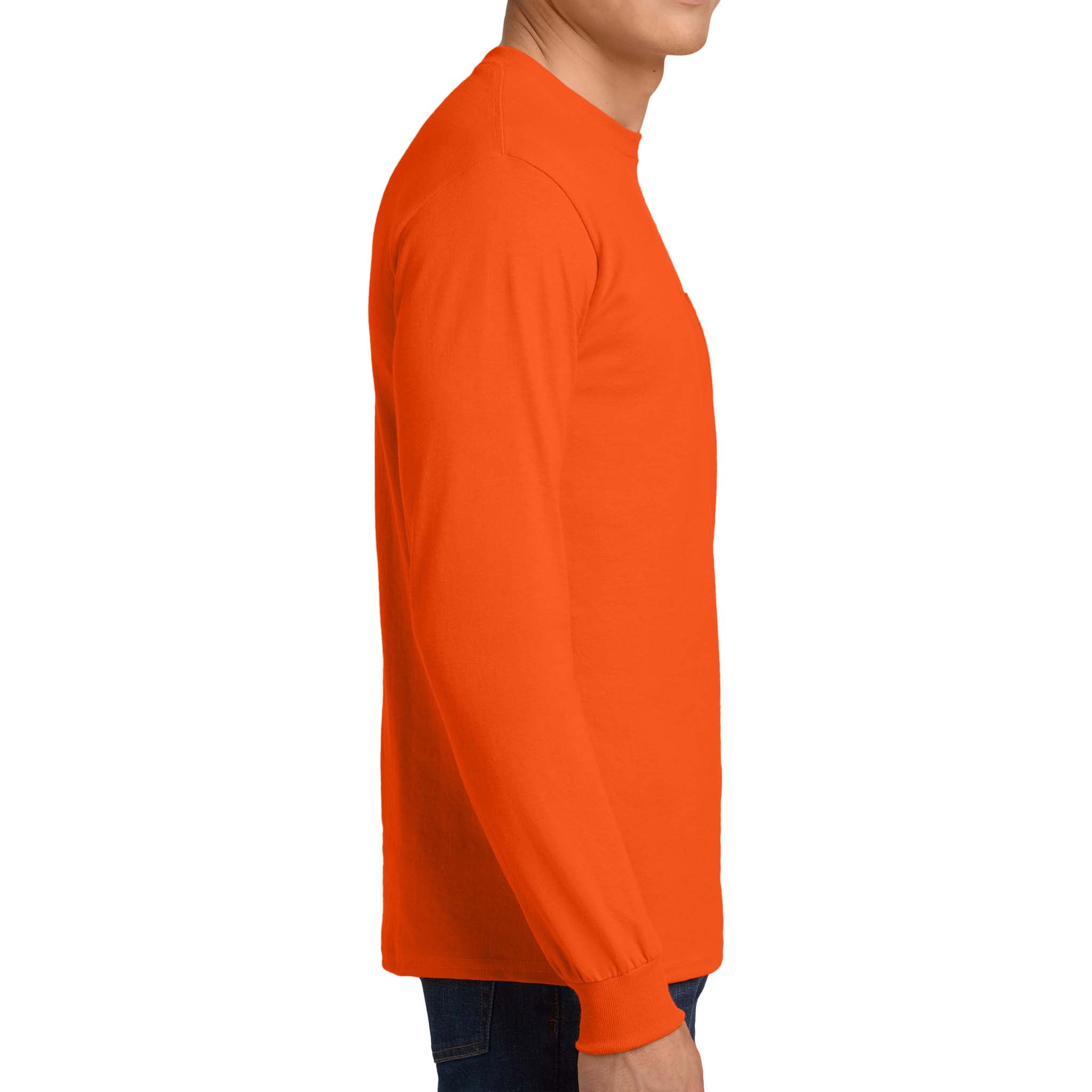 Gildan 2410 custom long sleeve t-shirt in s. orange, right side view