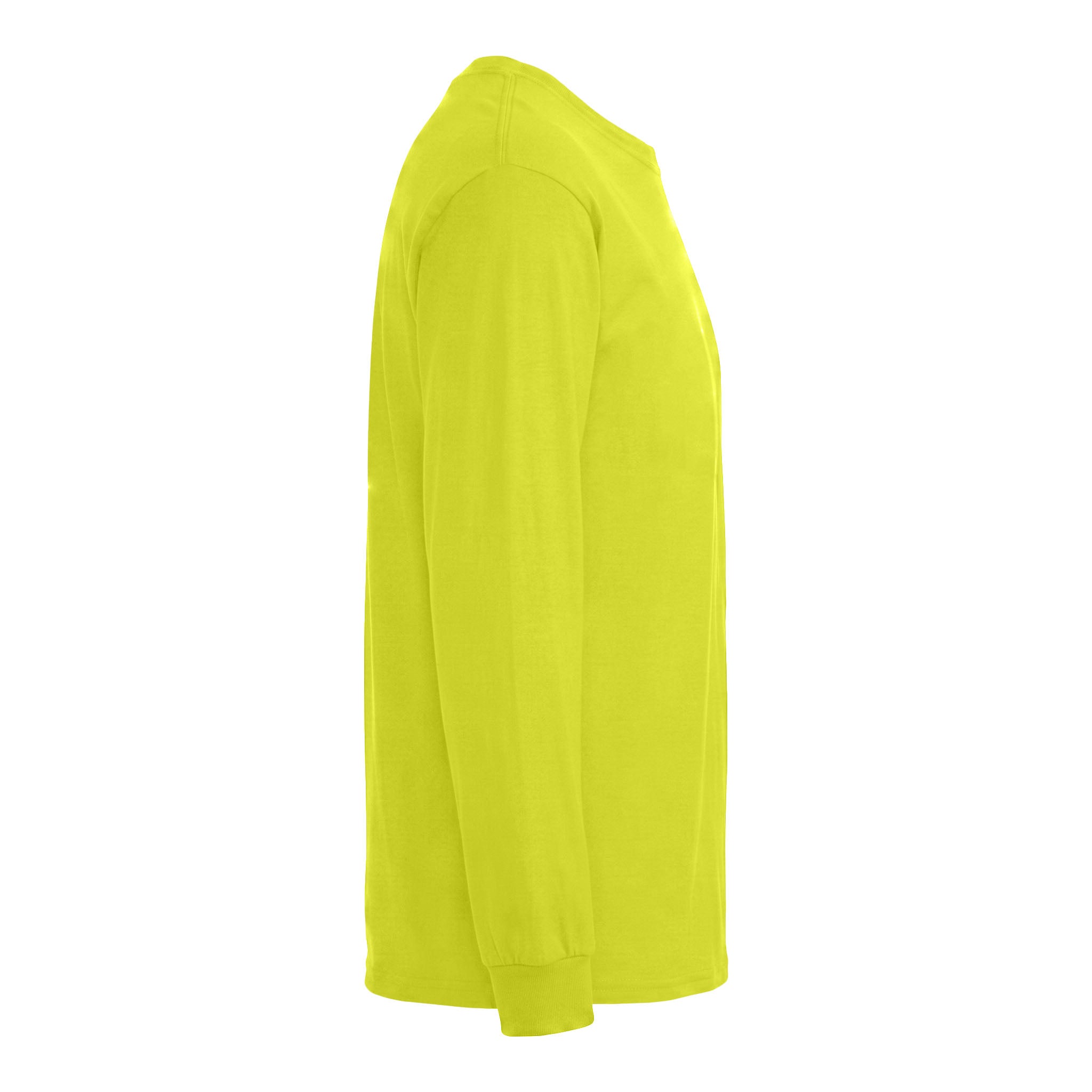 Gildan 2410 custom long sleeve t-shirt in safety green, right side view