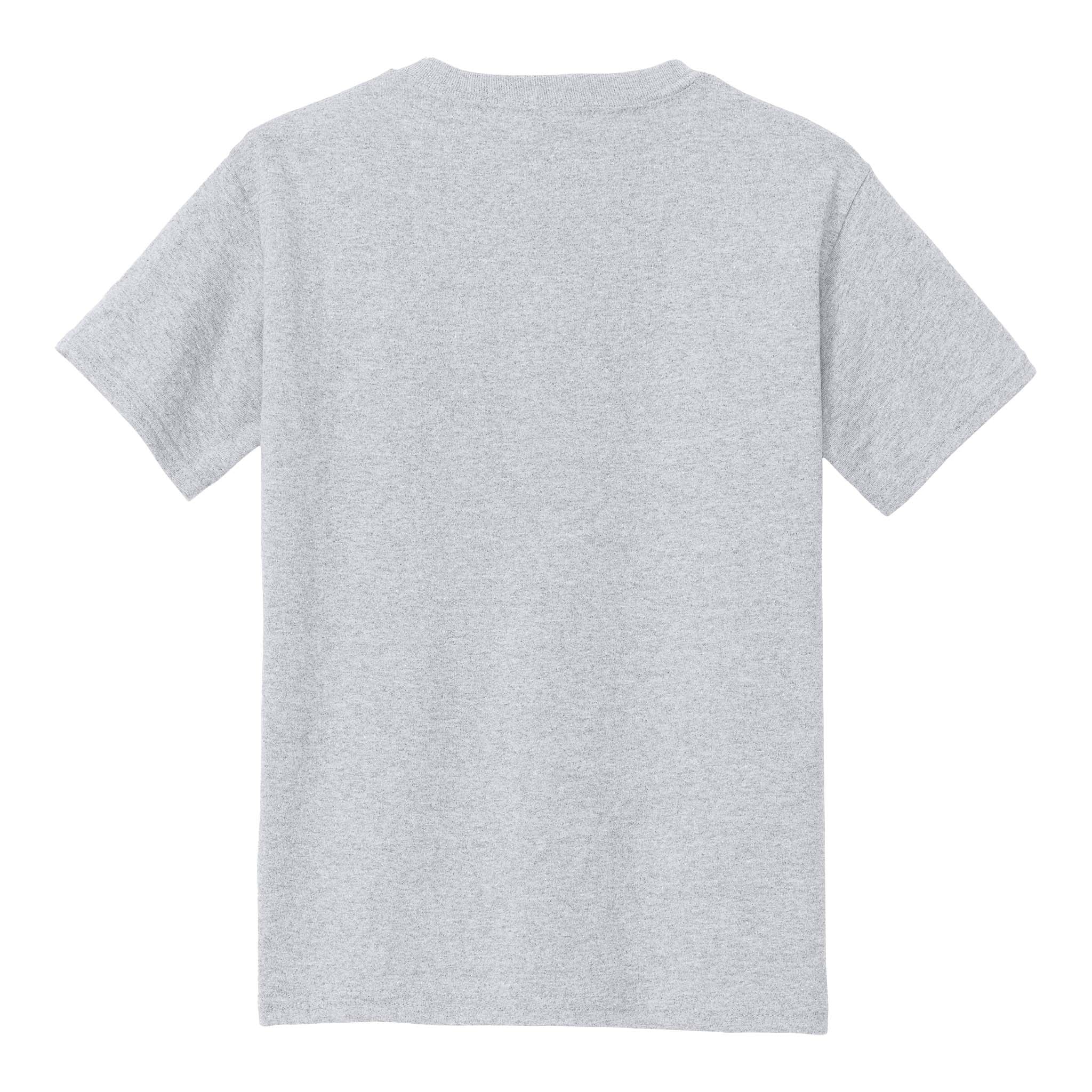 Gildan 5000B custom short sleeve t-shirt in ash, back view