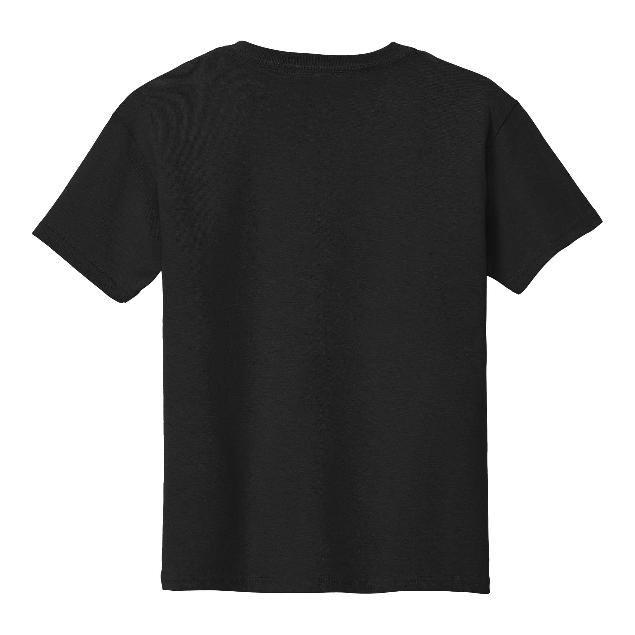 Gildan 5000B custom short sleeve t-shirt in black, back view