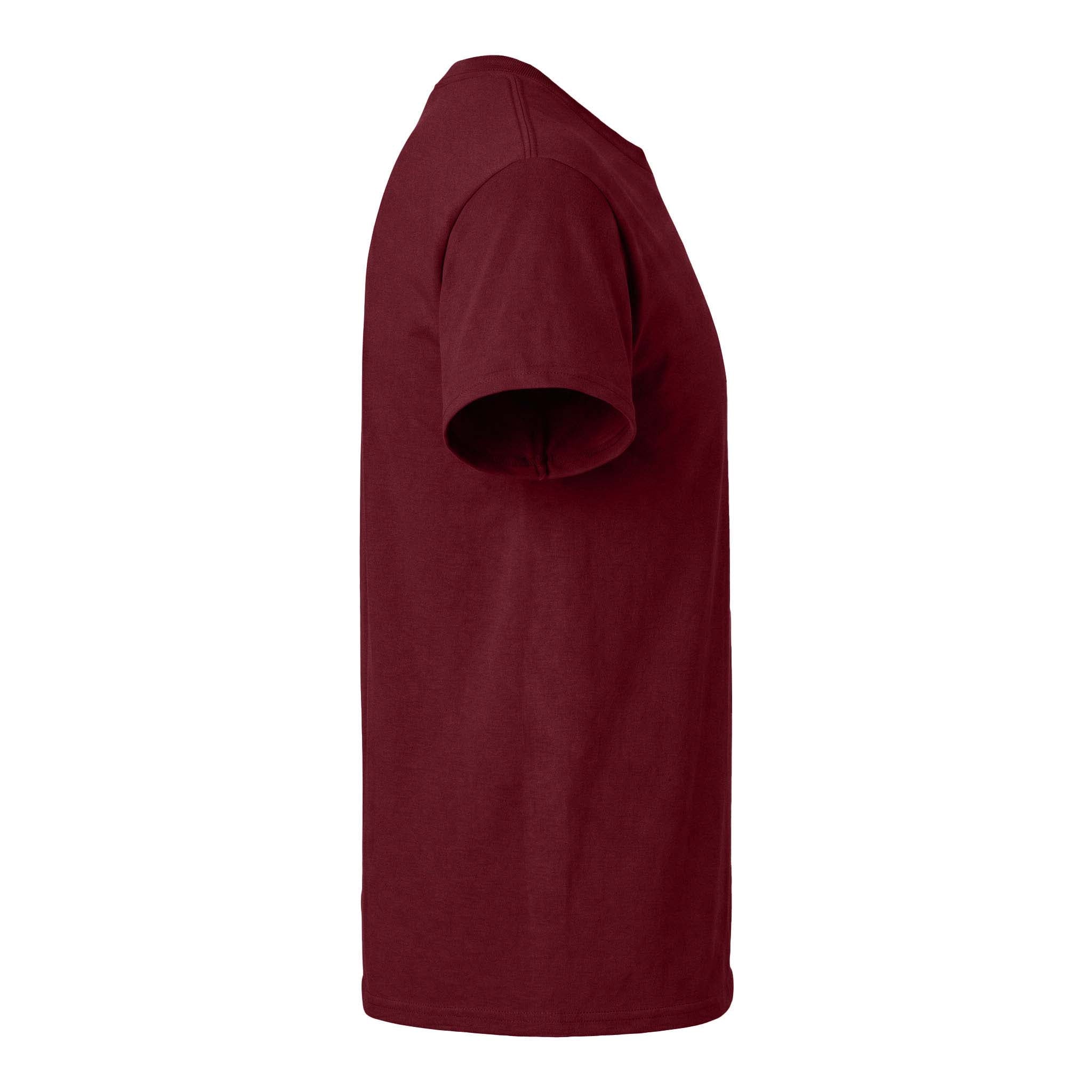 Gildan 5000 custom short sleeve t-shirt in antique cherry red, right side view