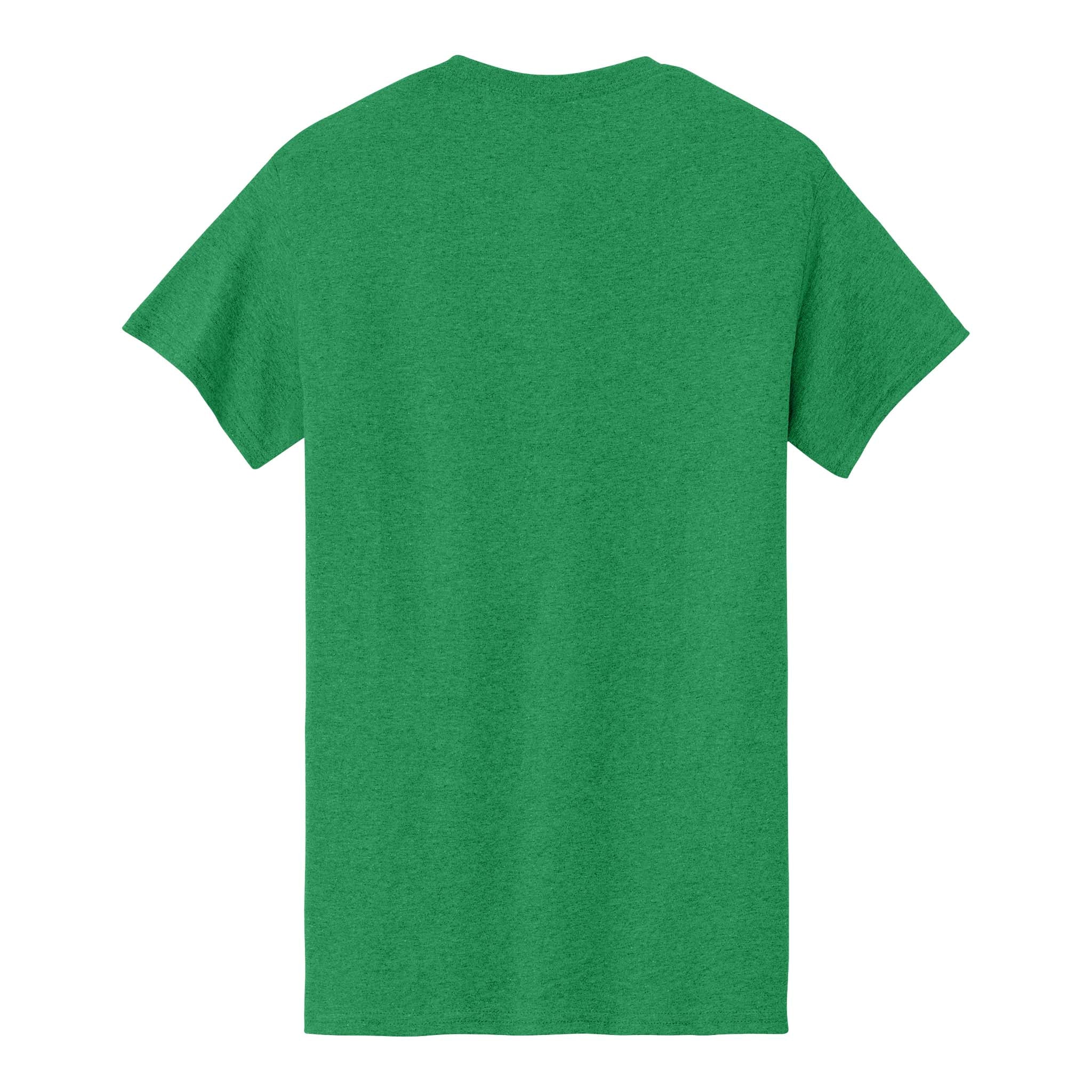 Gildan 5000 custom short sleeve t-shirt in antique irish green, back view