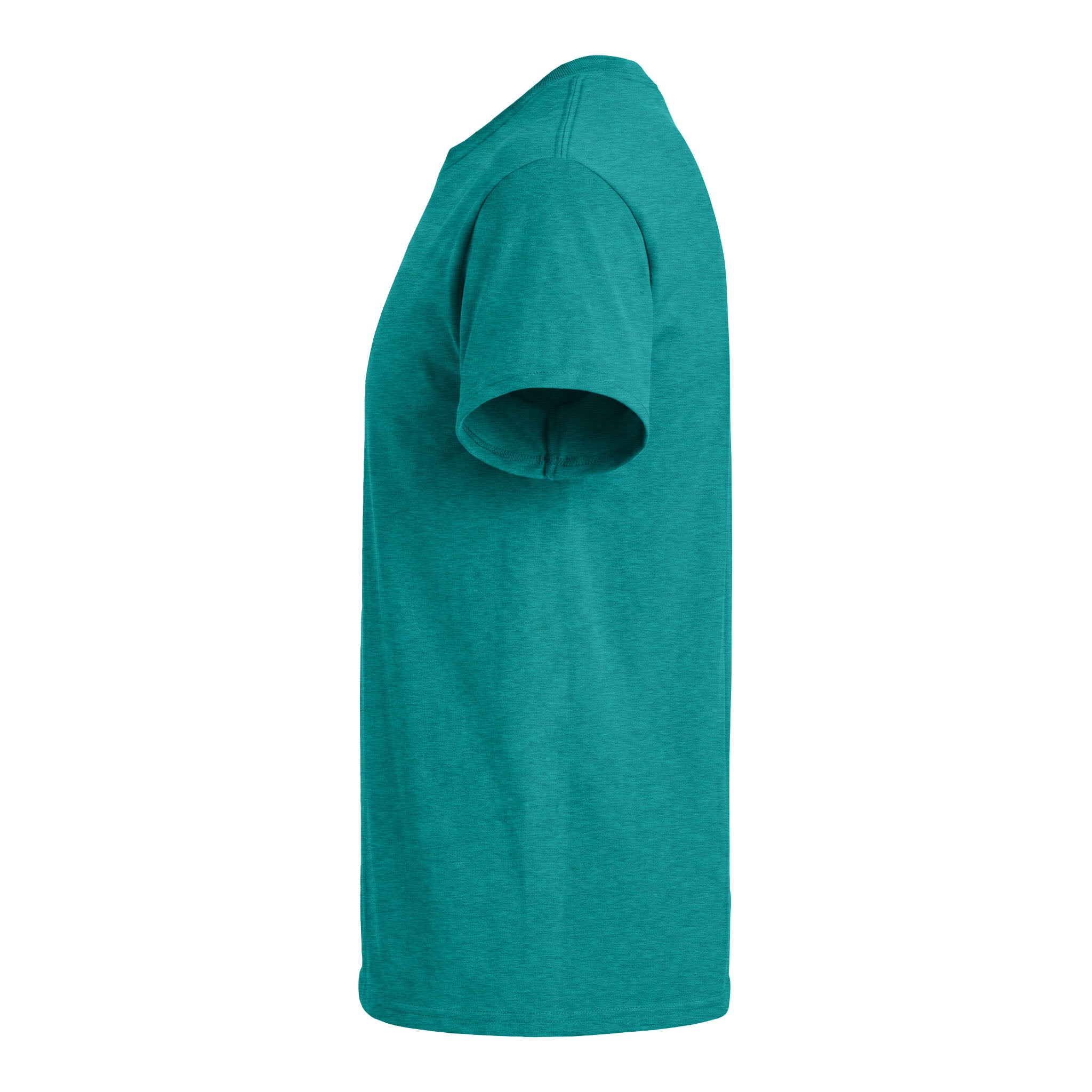 Gildan 5000 custom short sleeve t-shirt in antique jade dome, left side view