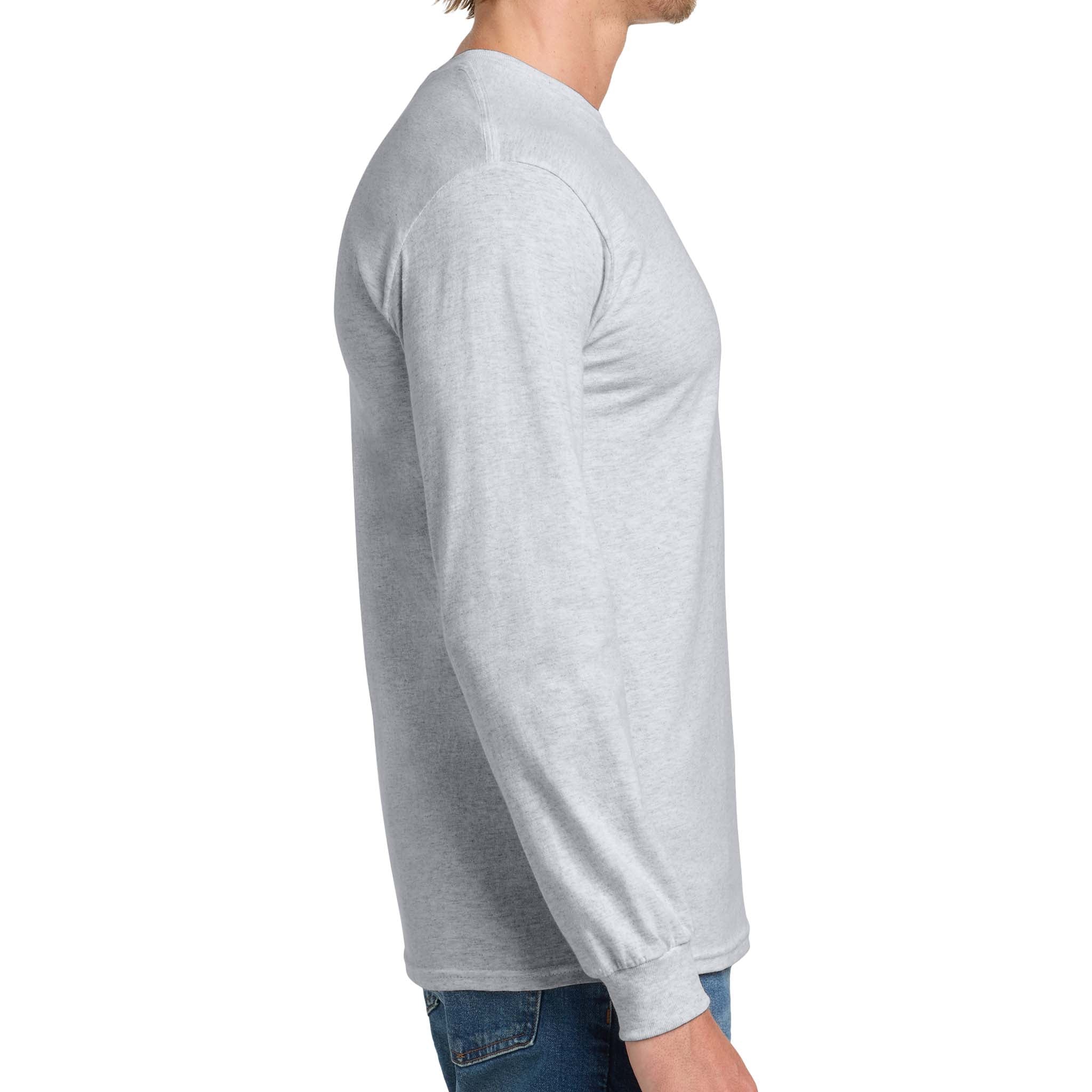 Gildan 5400 custom long sleeve t-shirt in ash, right side view
