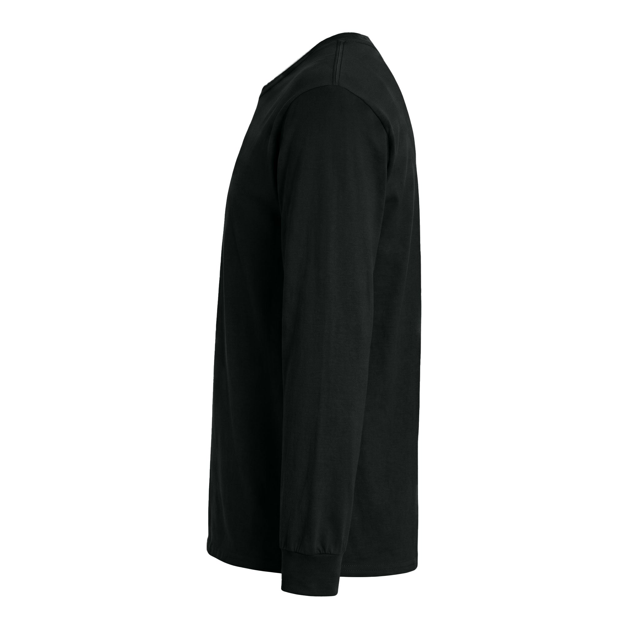 Gildan 5400 custom long sleeve t-shirt in black, left side view