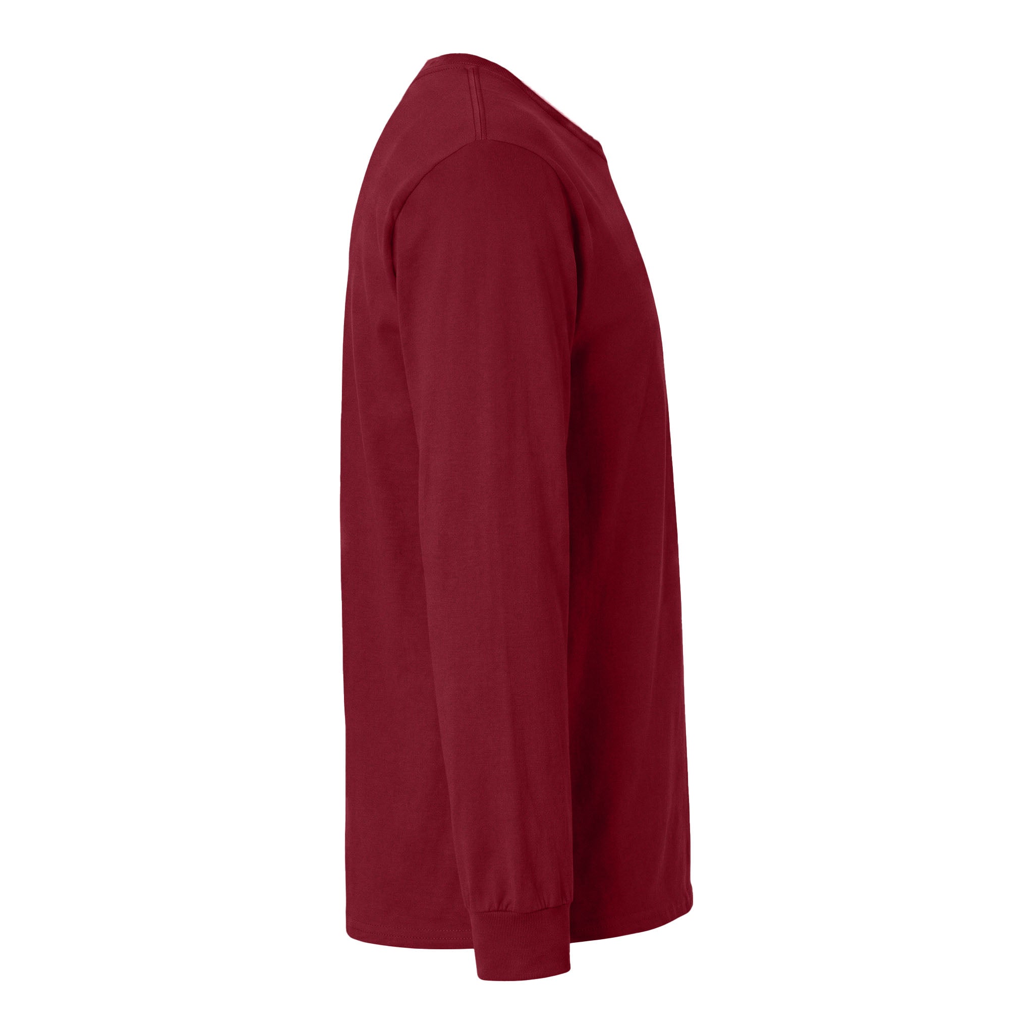 Gildan 5400 custom long sleeve t-shirt in cardinal red, right side view