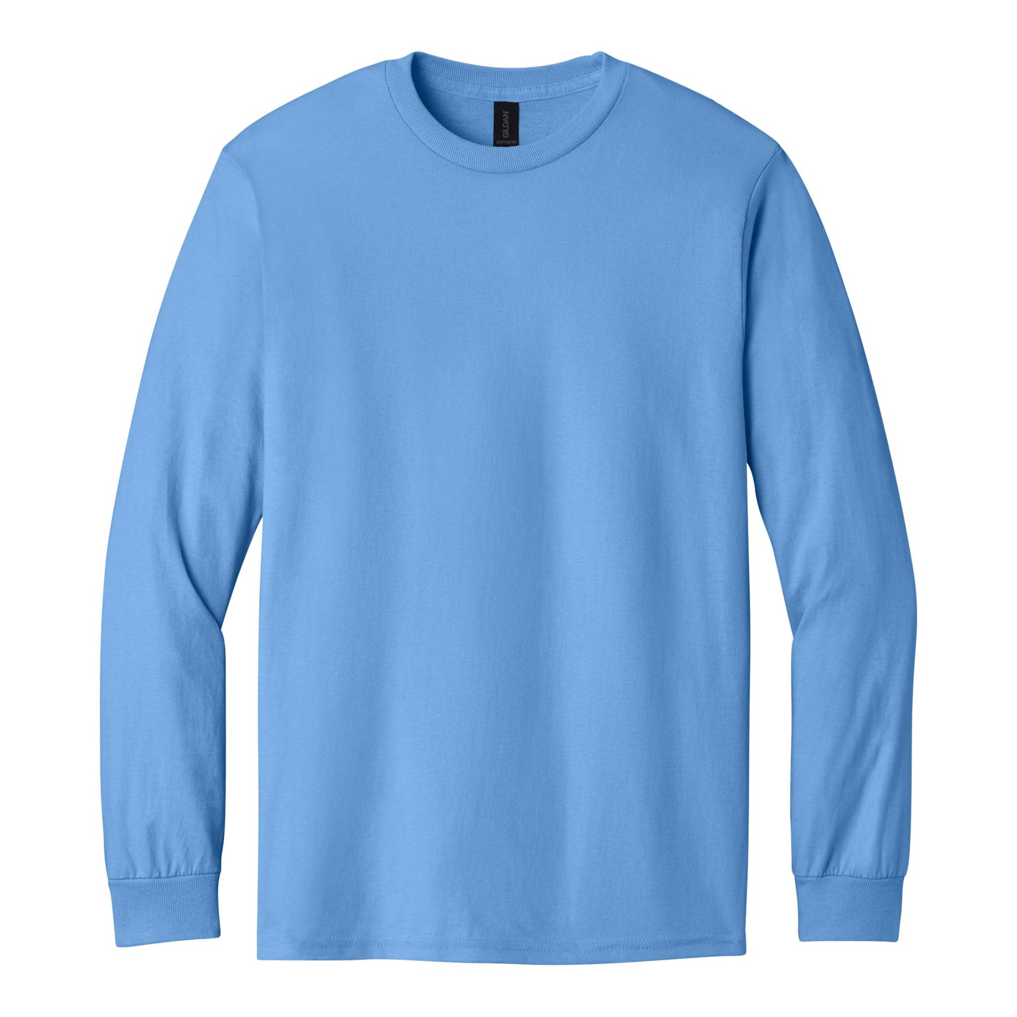 Gildan 5400 custom long sleeve t-shirt in carolina blue, front view