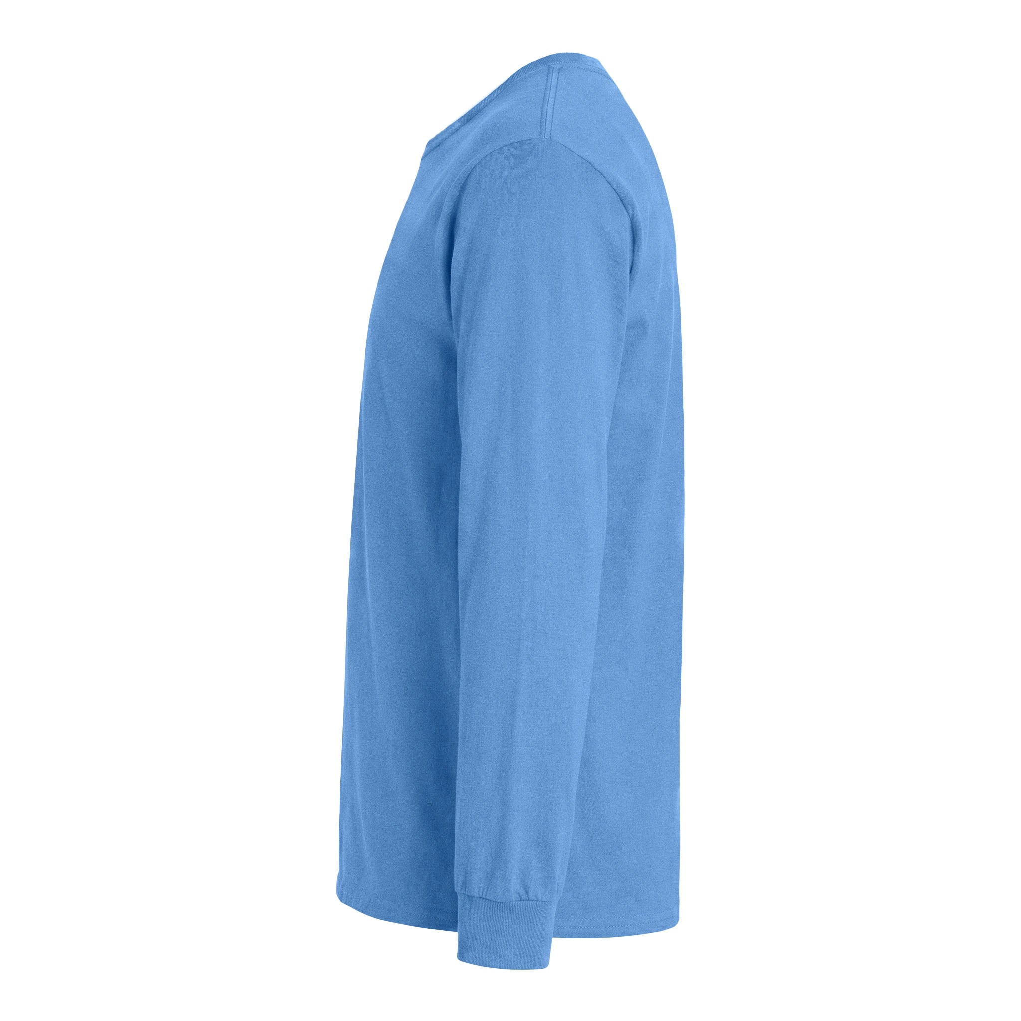 Gildan 5400 custom long sleeve t-shirt in carolina blue, left side view