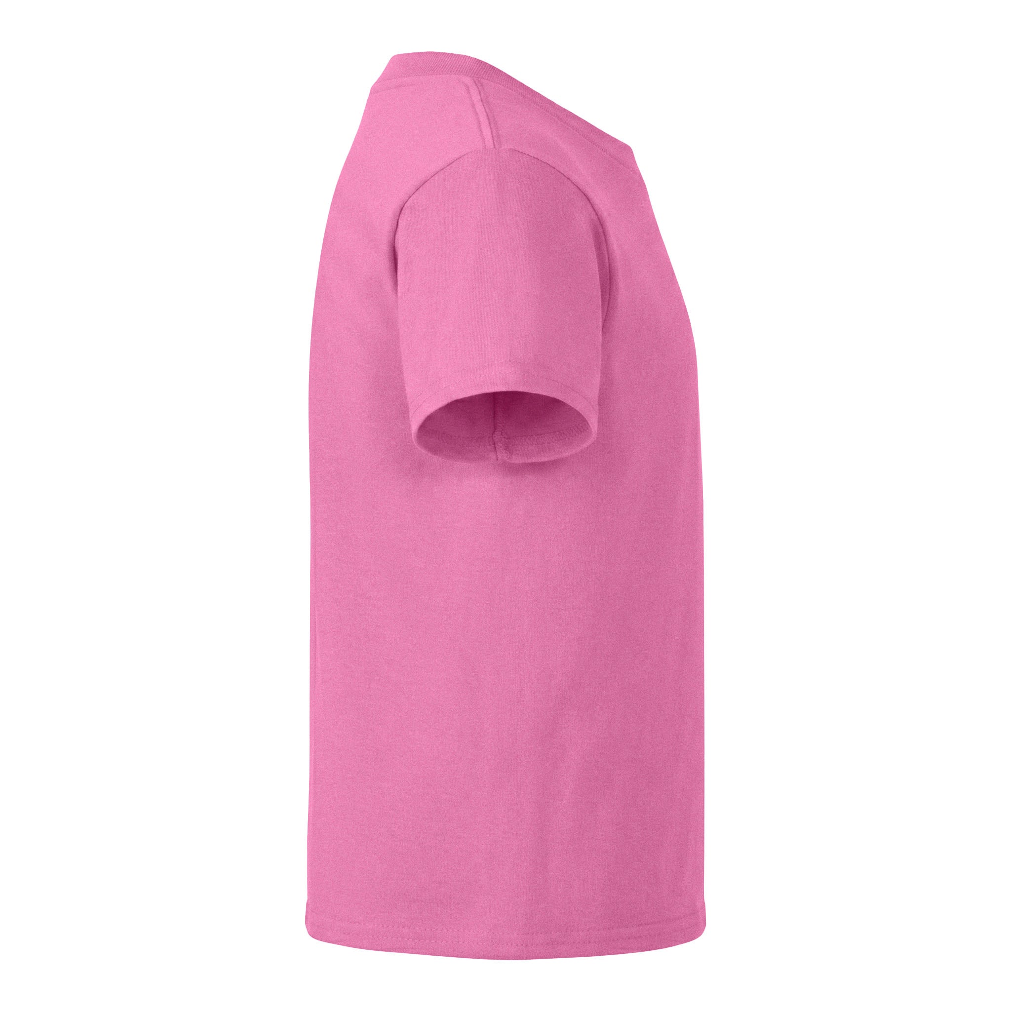 Gildan 64000B custom short sleeve t-shirt in azalea, right side view