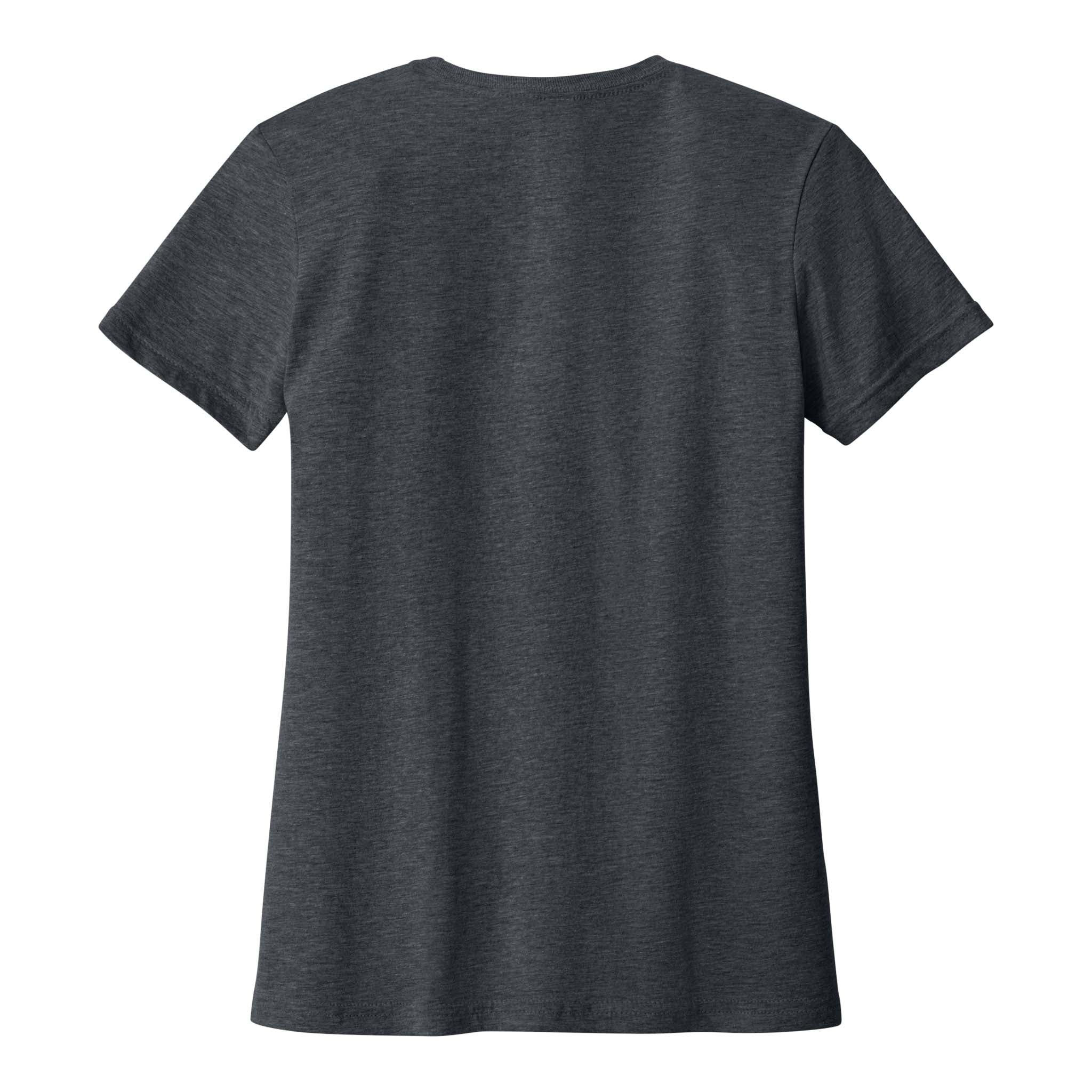 Gildan 64000L custom short sleeve t-shirt in dark heather, back view