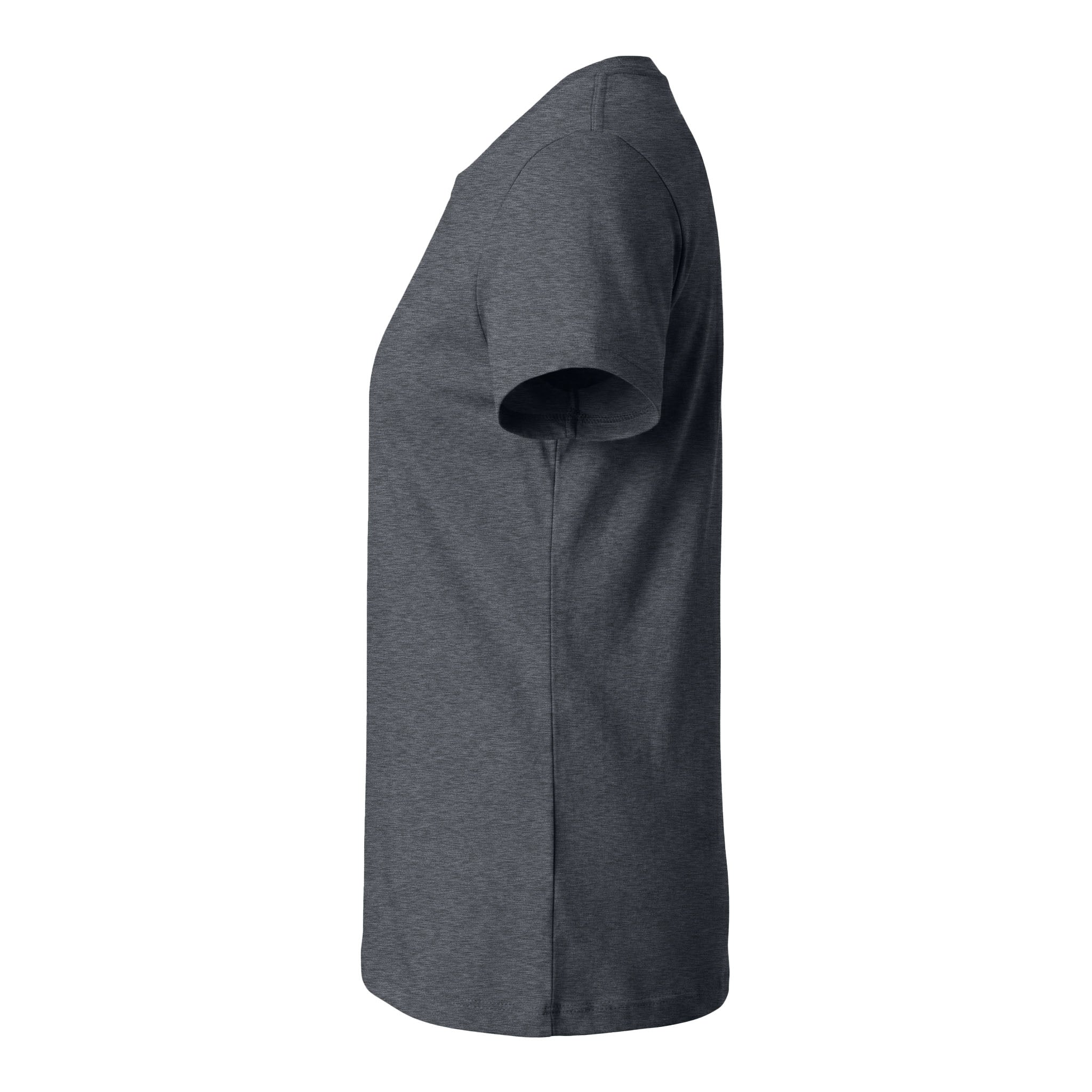 Gildan 64000L custom short sleeve t-shirt in dark heather, left side view