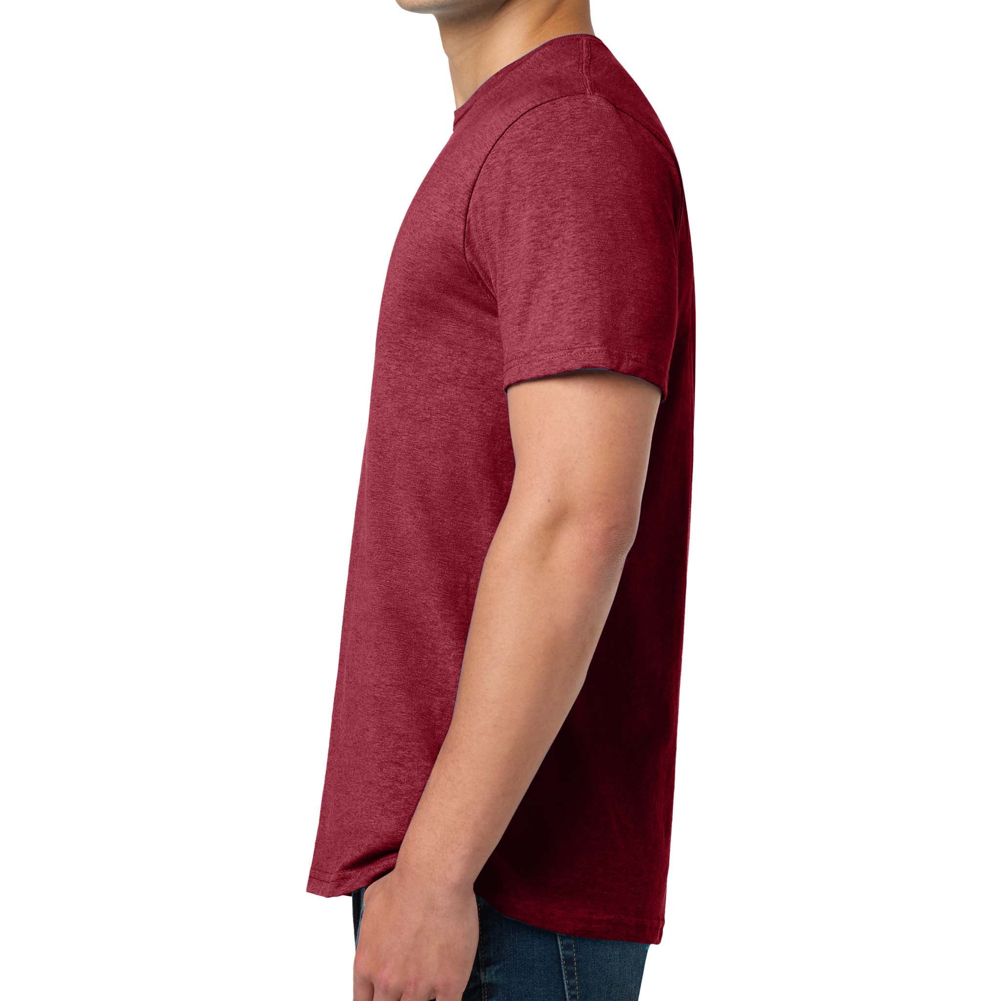Gildan 64000 custom short sleeve t-shirt in antique cherry red, left side view