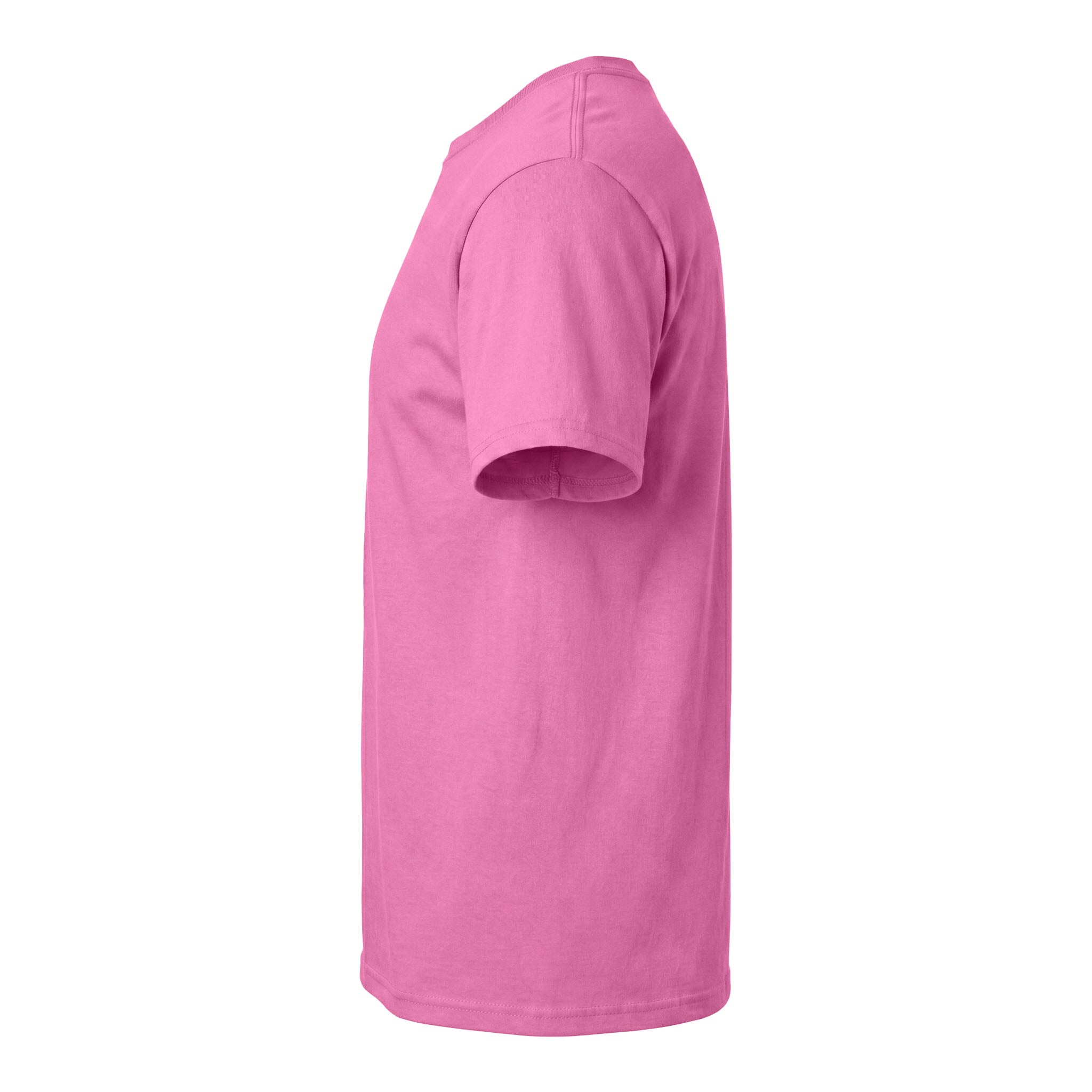 Gildan 64000 custom short sleeve t-shirt in azalea, left side view