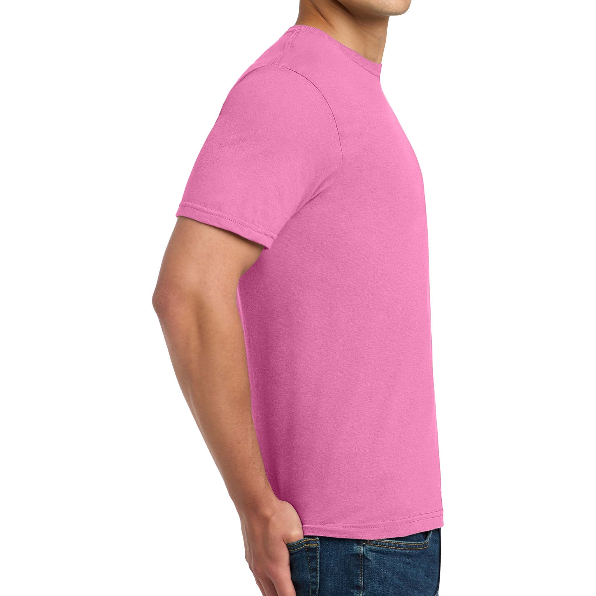 Gildan 64000 custom short sleeve t-shirt in azalea, right side view