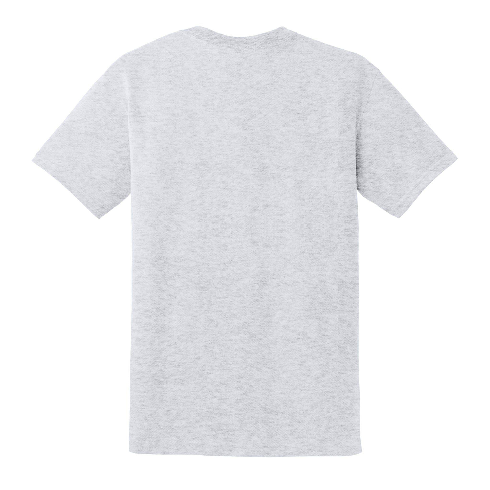 Gildan 8000 custom long sleeve t-shirt in ash, back view