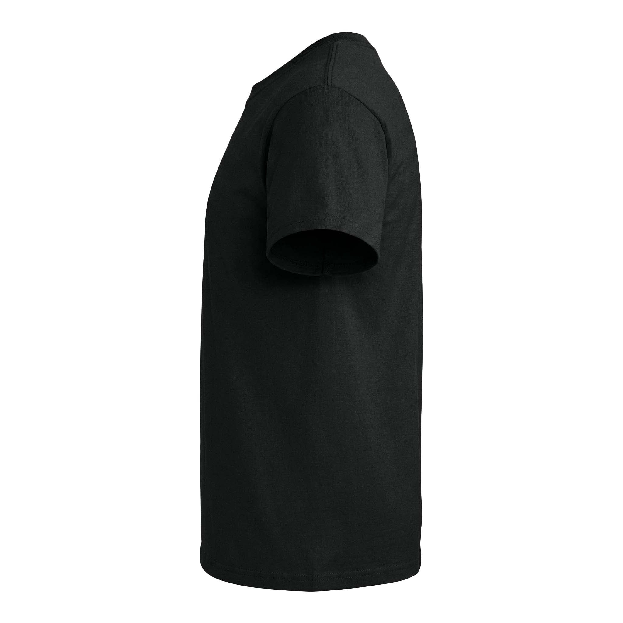 Gildan 8000 custom short sleeve t-shirt in black, left side view