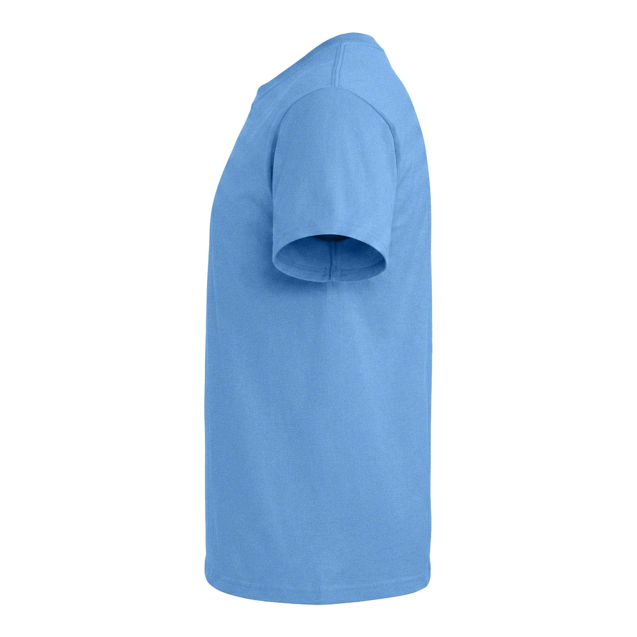 Gildan 8000 custom short sleeve t-shirt in carolina blue, left side view