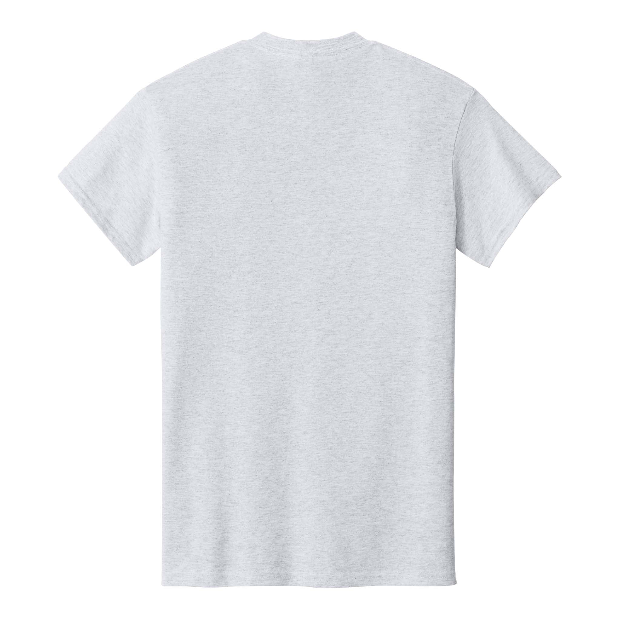 Gildan 8300 custom short sleeve t-shirt in ash grey, back view