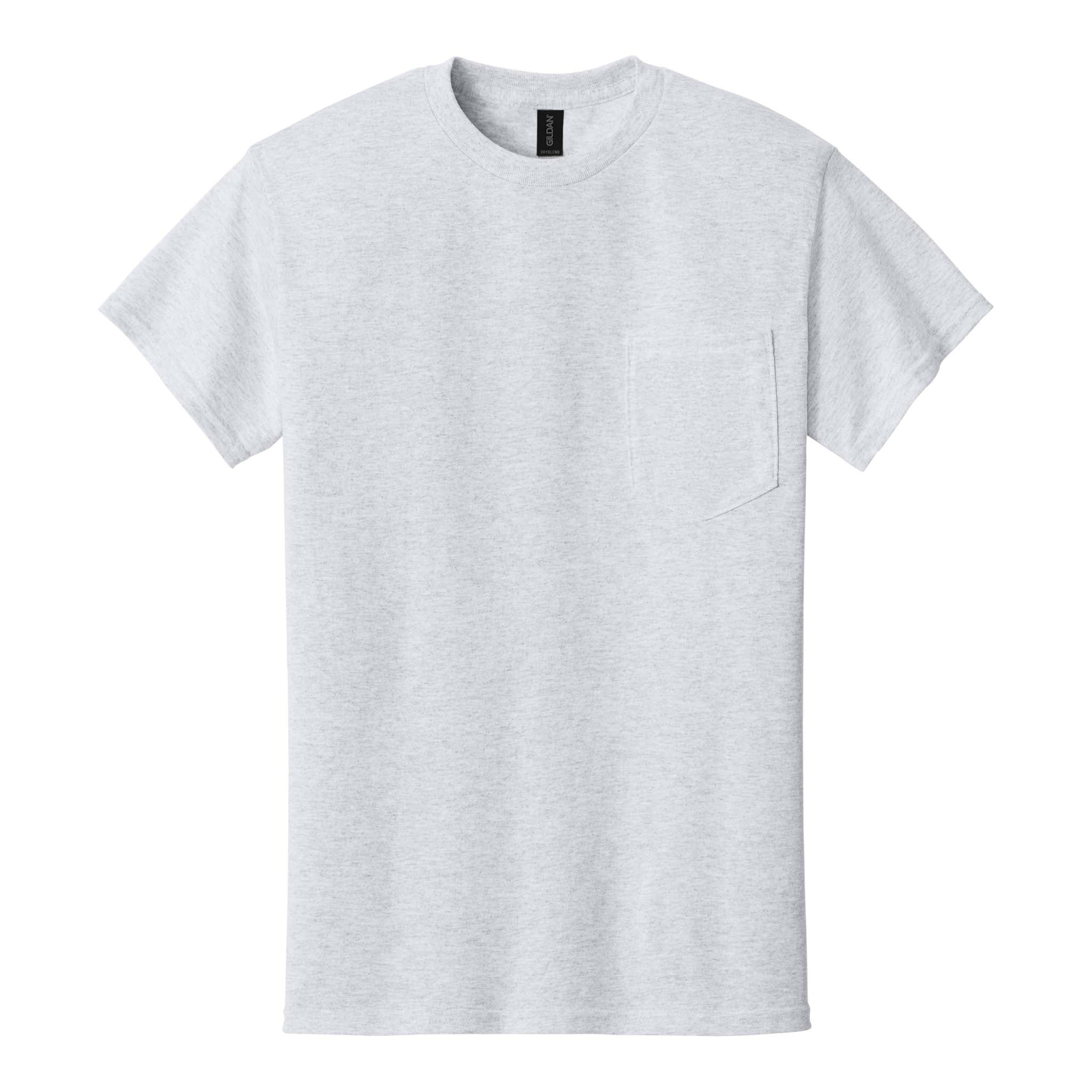 Gildan 8300 custom short sleeve t-shirt in ash grey, front view