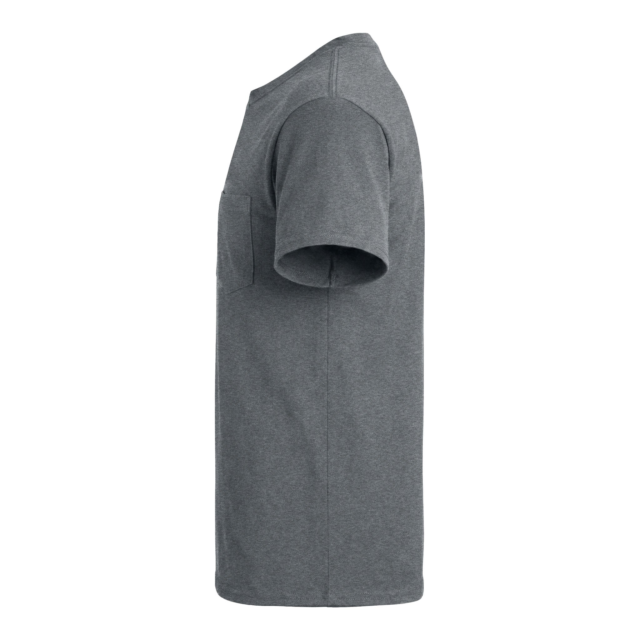Gildan 8300 custom short sleeve t-shirt in graphite heather, left side view