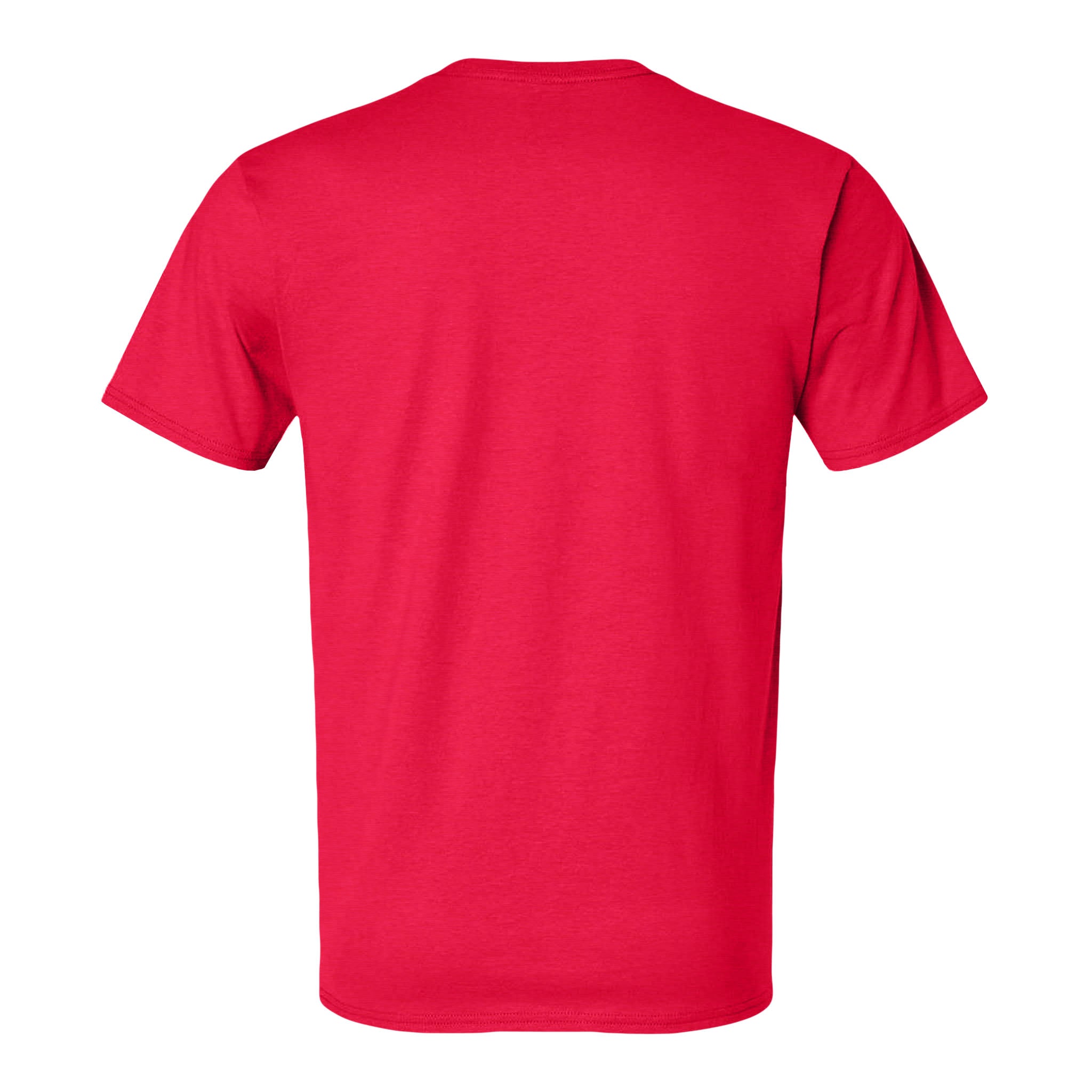 Hanes 4980 custom short sleeve t-shirt in athletic red, back view