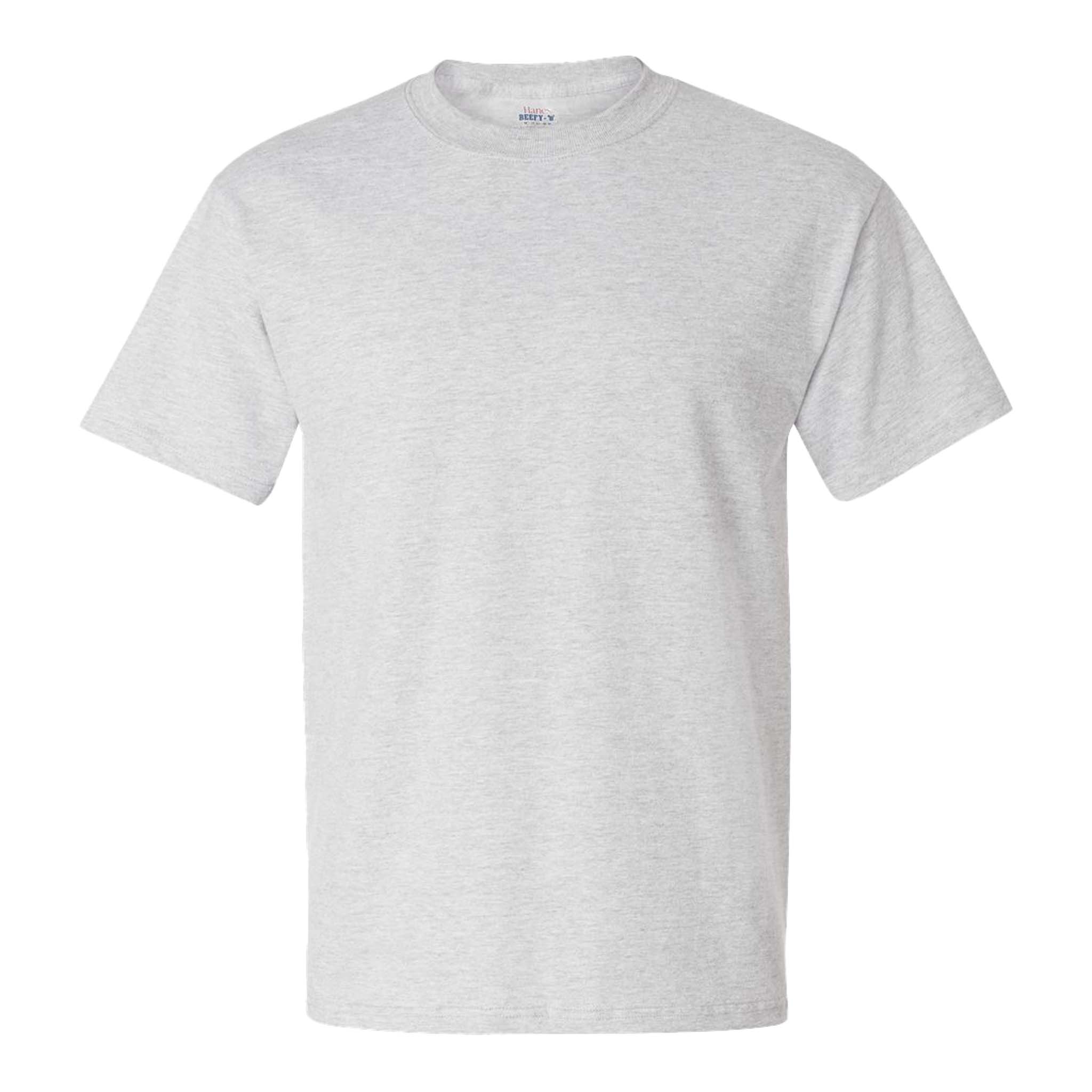 Hanes 5180 custom short sleeve t-shirt in ash, front view