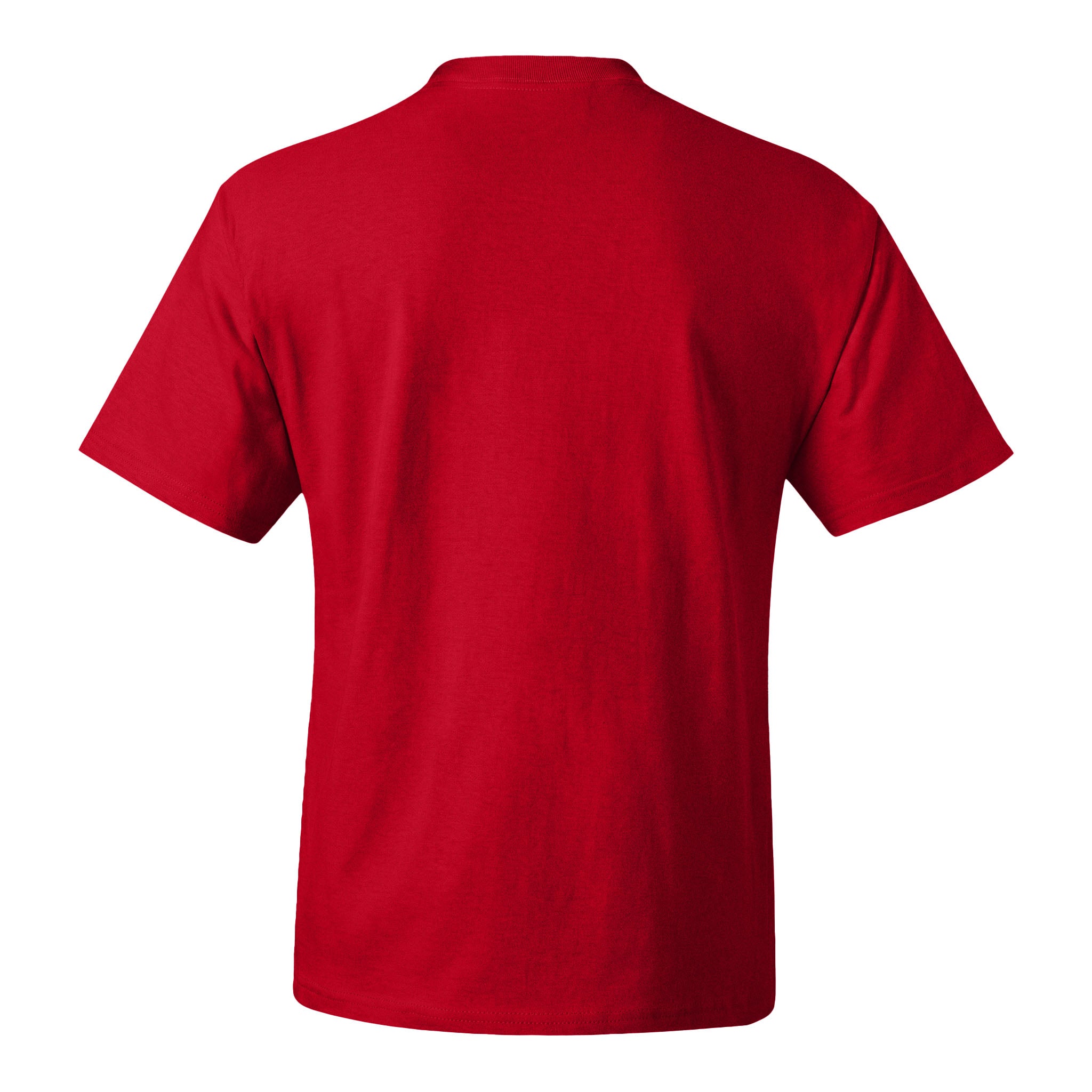 Hanes 5180 custom short sleeve t-shirt in athletic red, back view
