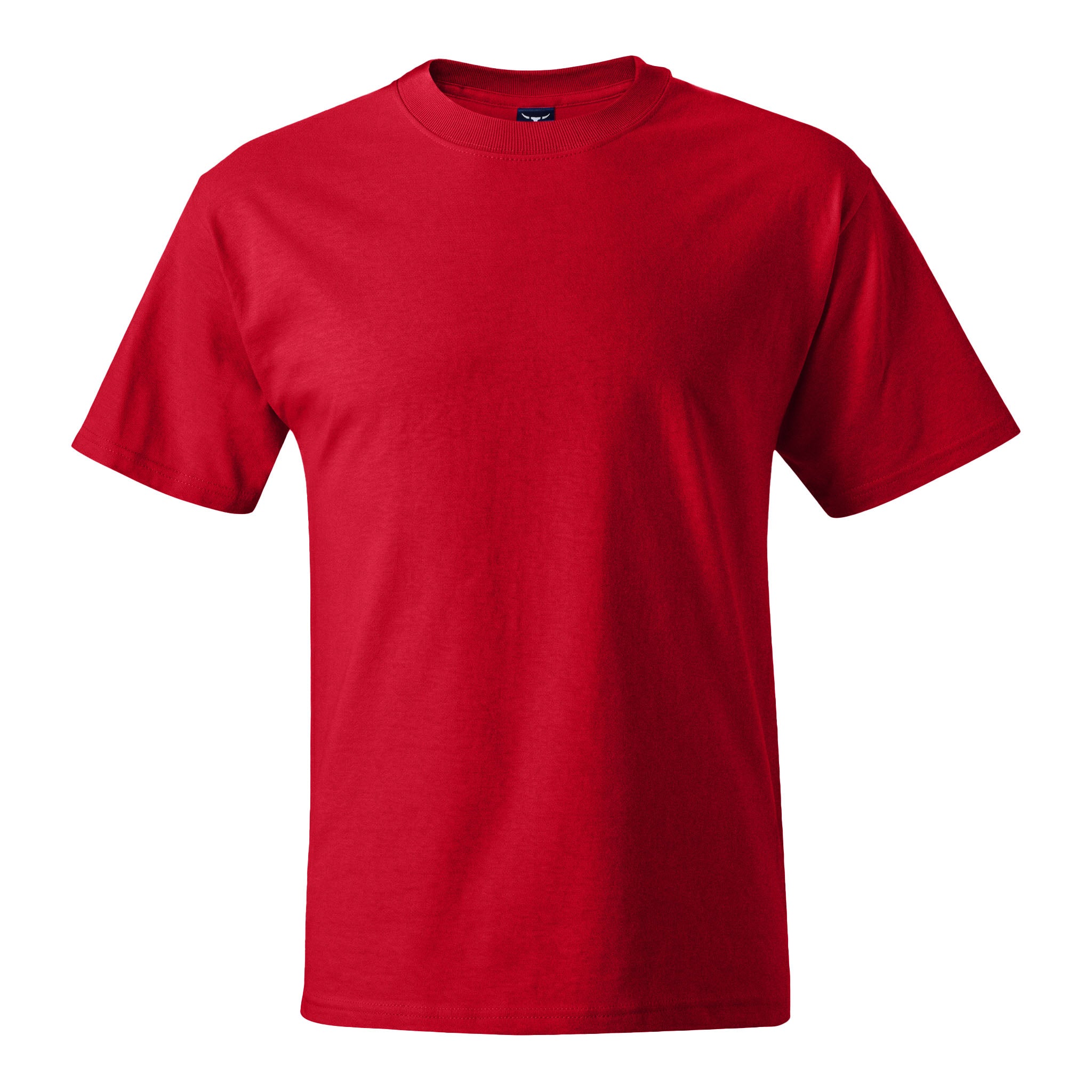 Hanes 5180 custom short sleeve t-shirt in athletic red, front view