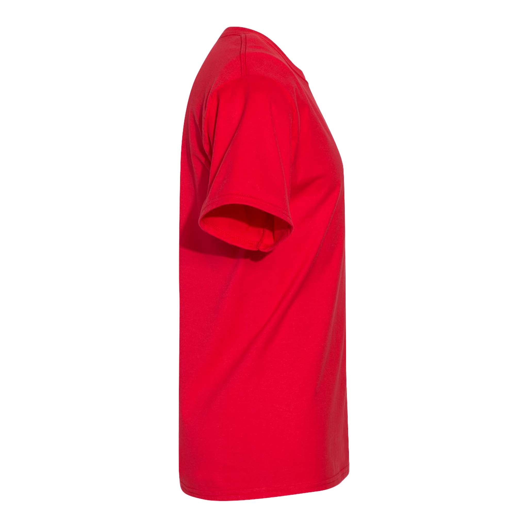 Hanes 5180 custom short sleeve t-shirt in athletic red, right side view