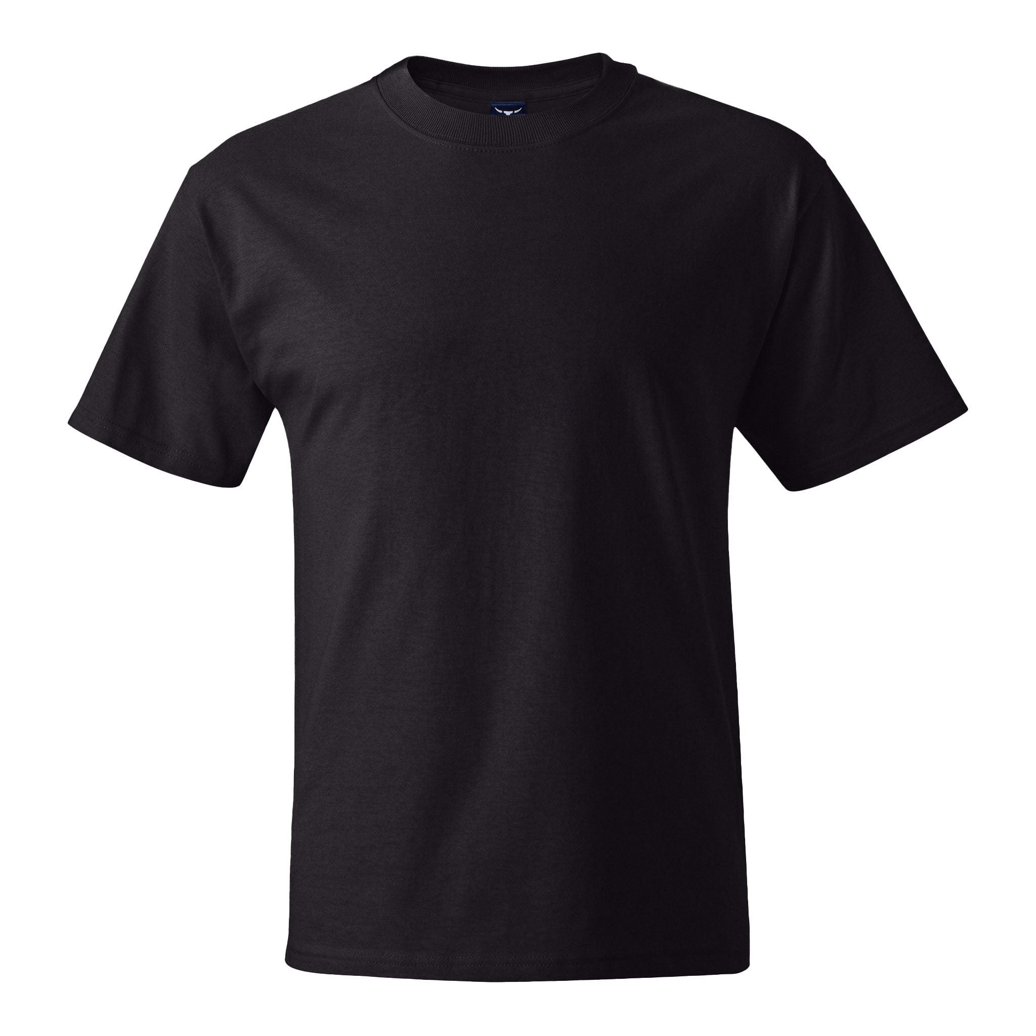 Hanes 5180 custom short sleeve t-shirt in black, front view
