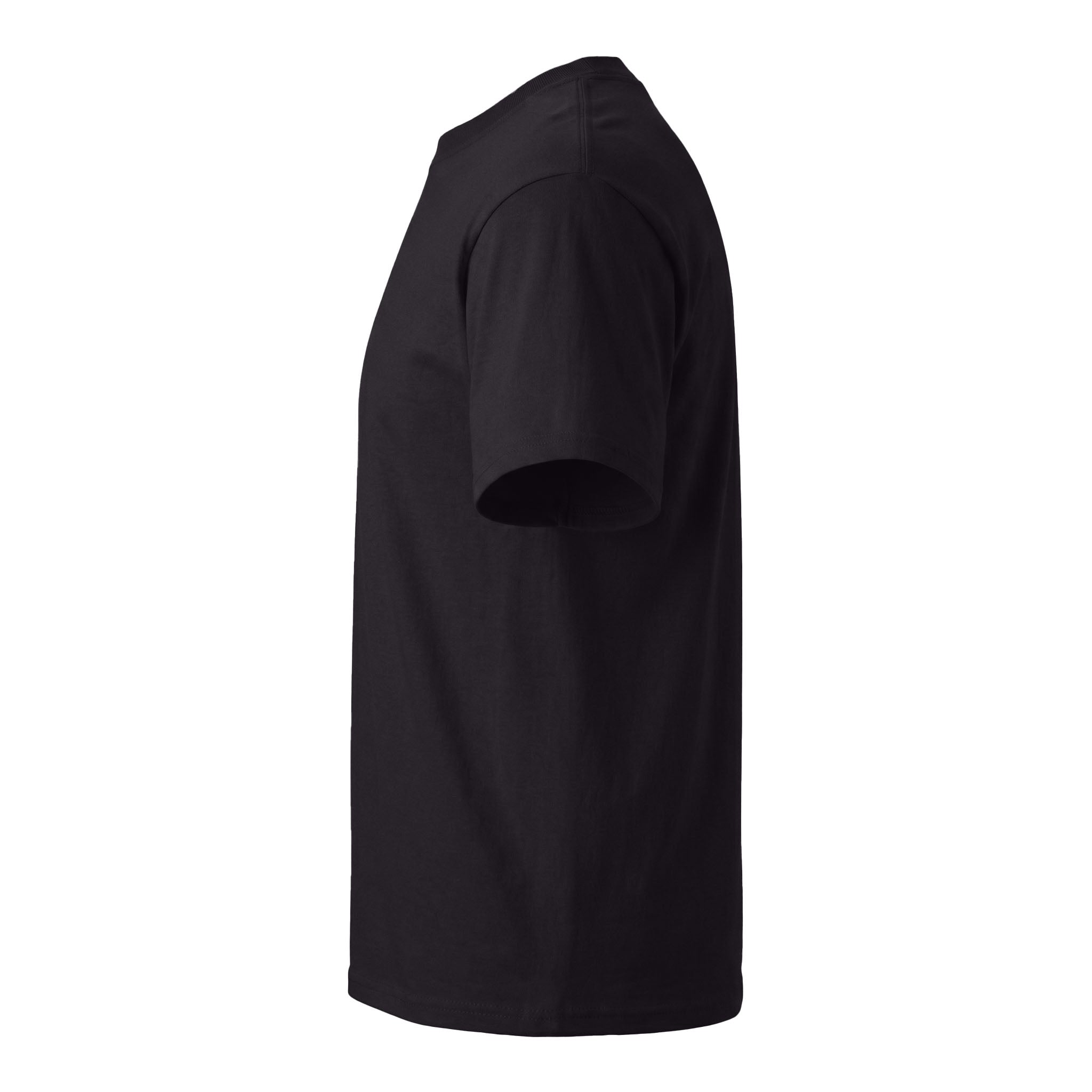 Hanes 5180 custom short sleeve t-shirt in black, left side view