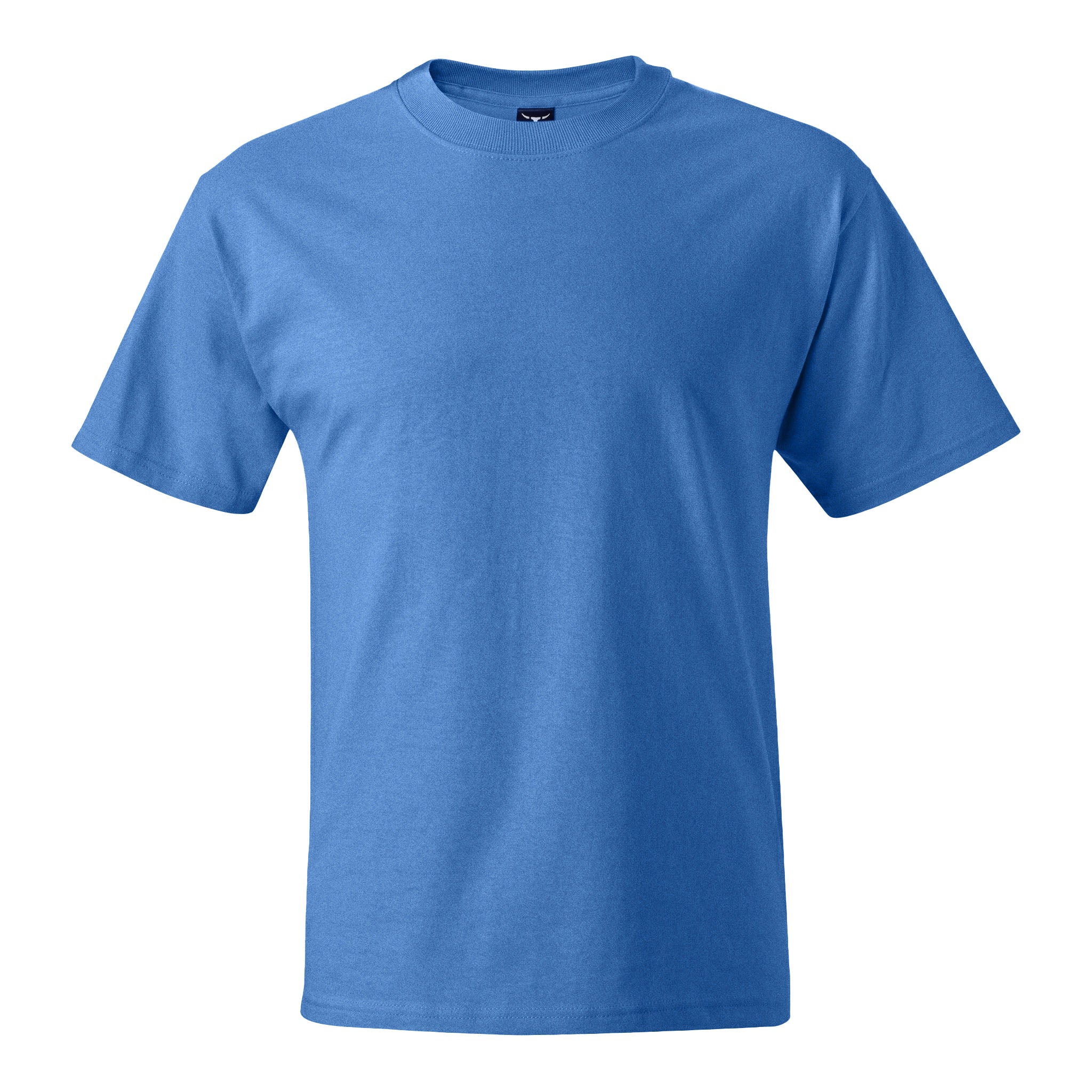 Hanes 5180 custom short sleeve t-shirt in carolina blue, front view