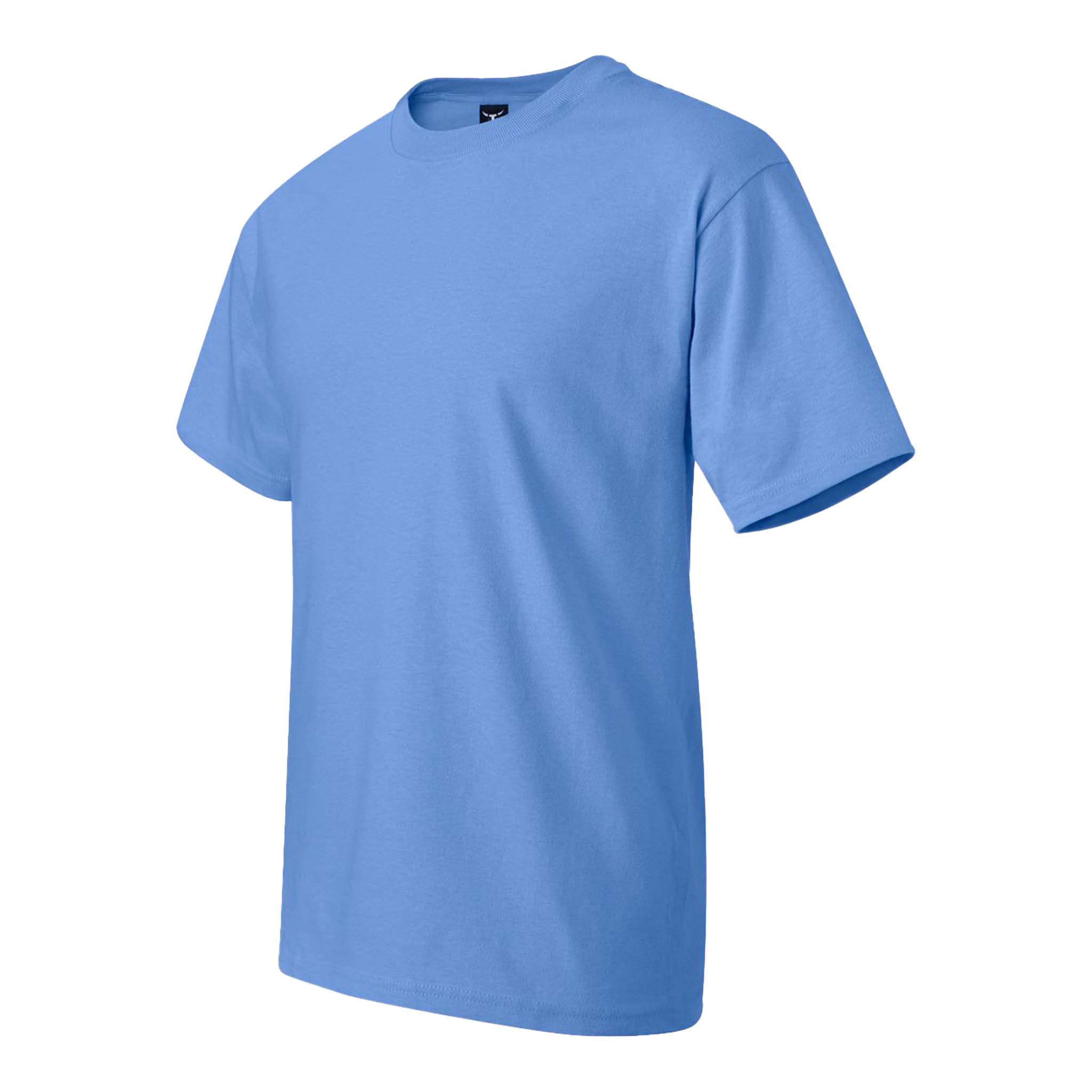 Hanes 5180 custom short sleeve t-shirt in carolina blue, left side view