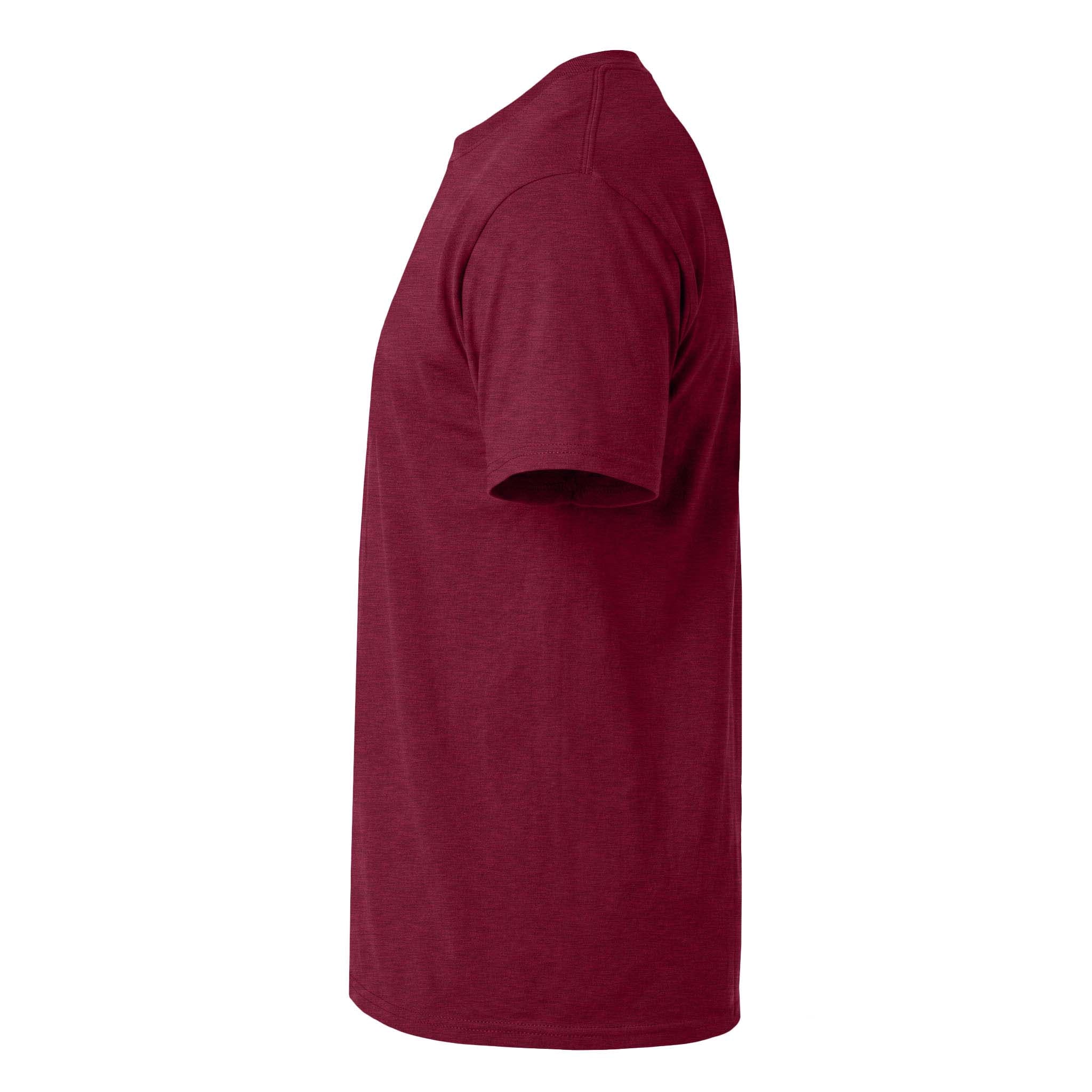 Hanes 5280 custom short sleeve t-shirt in athletic cardinal, left side view