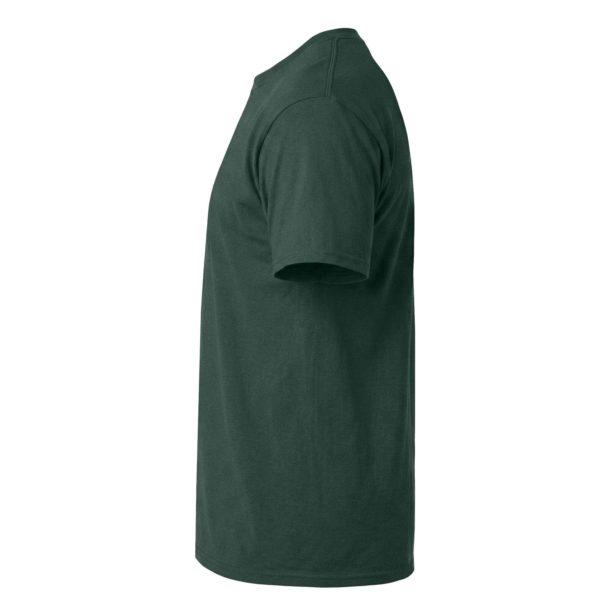 Hanes 5280 custom short sleeve t-shirt in athletic dark green, left side view