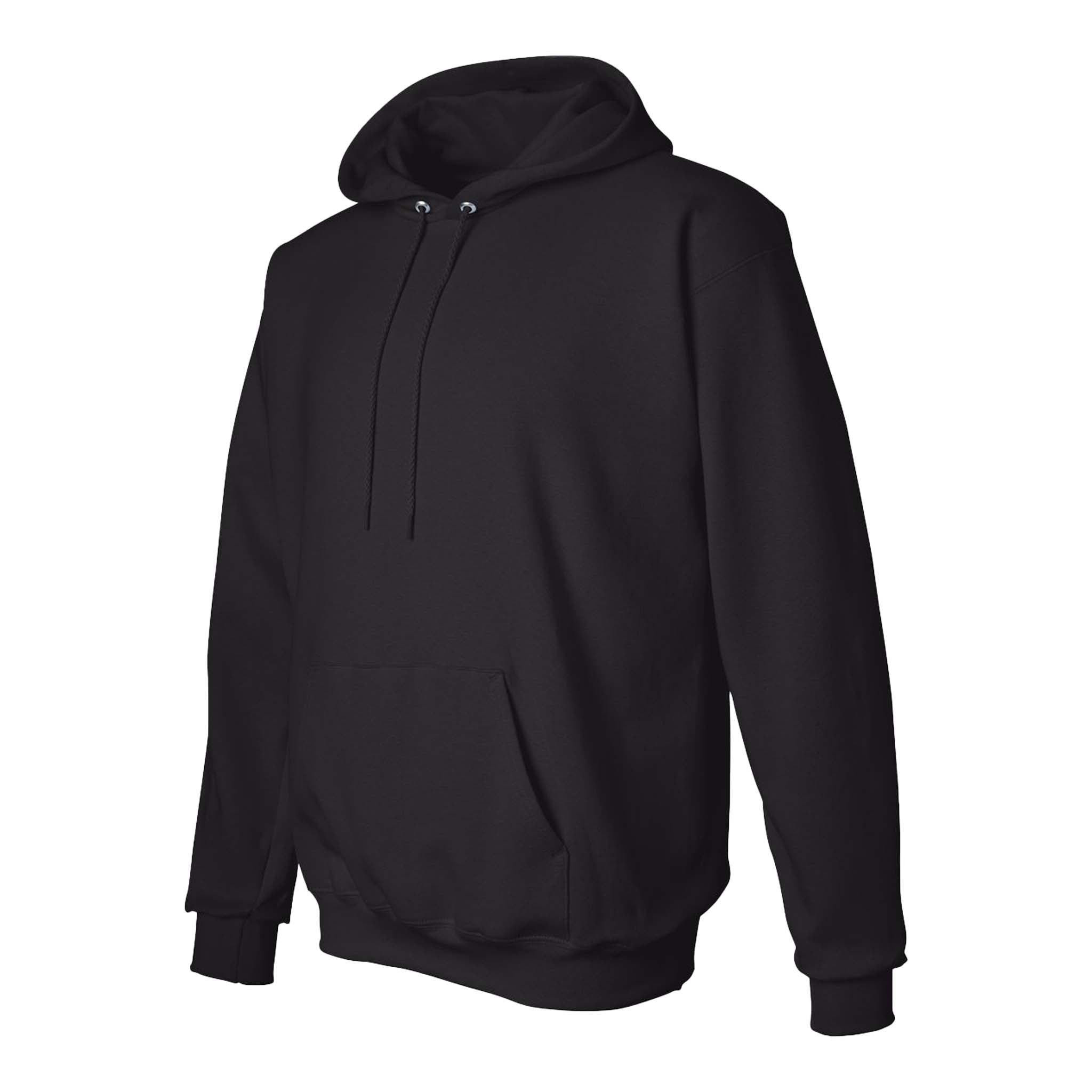 Hanes F170 custom hoodie in black, left side view