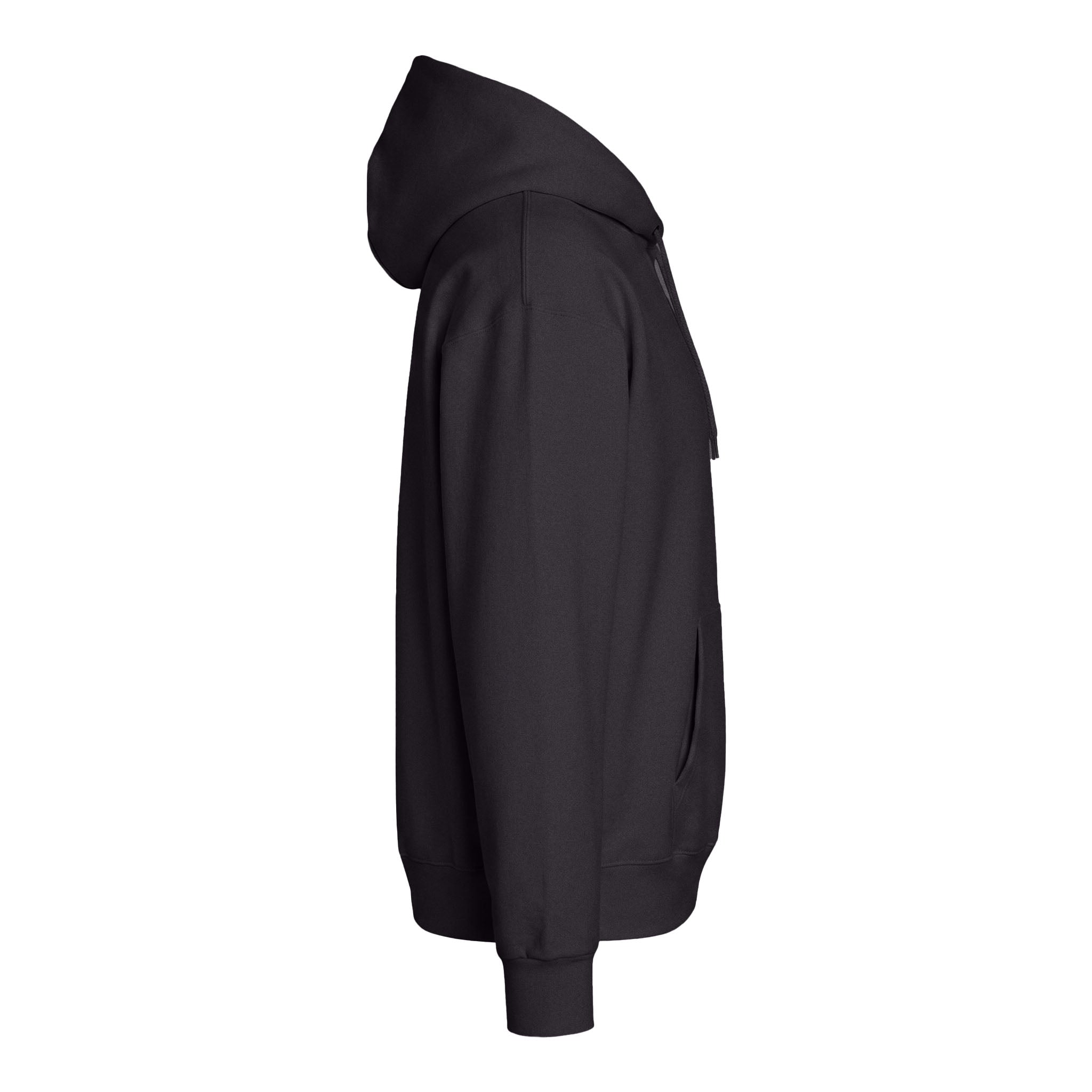 Hanes F170 custom hoodie in black, right side view