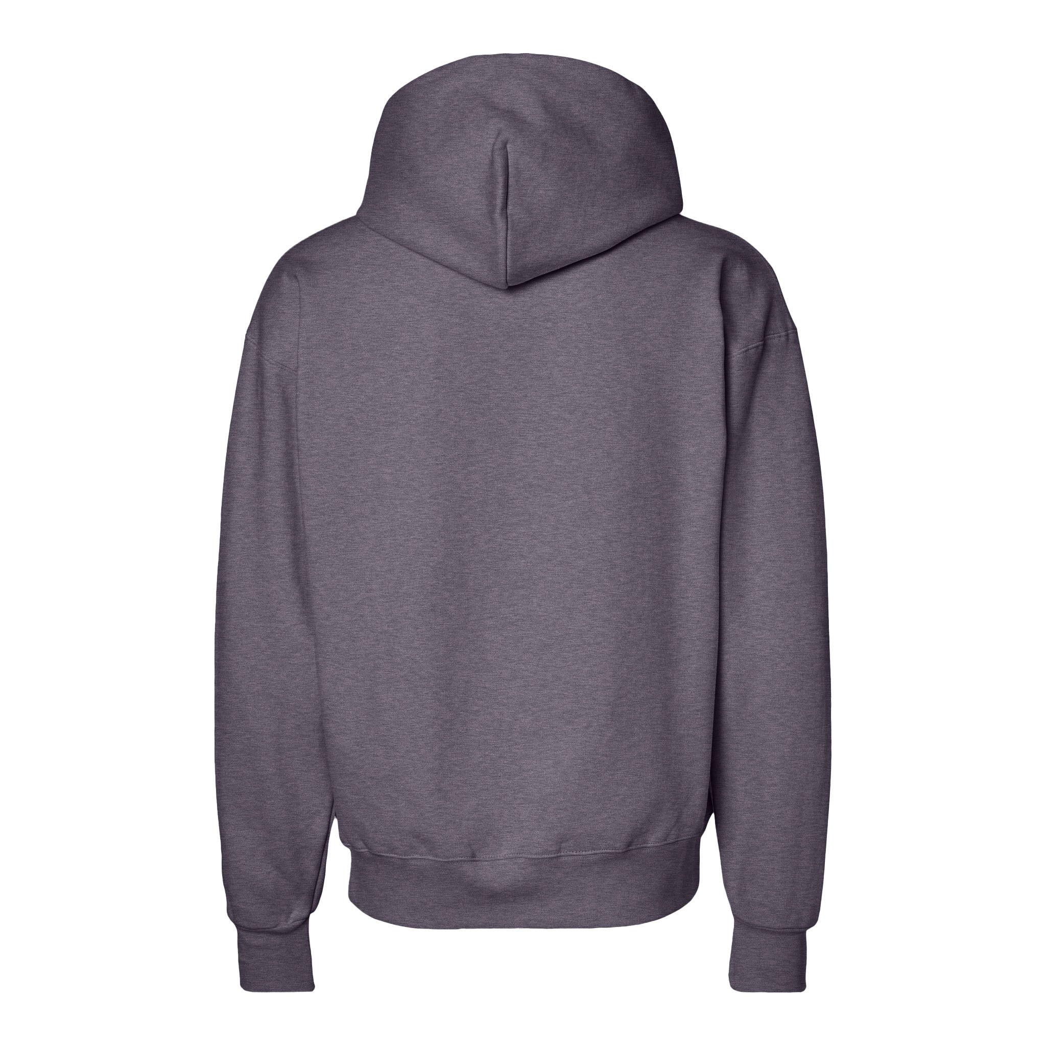 Hanes F170 custom hoodie in charcoal heather, back view
