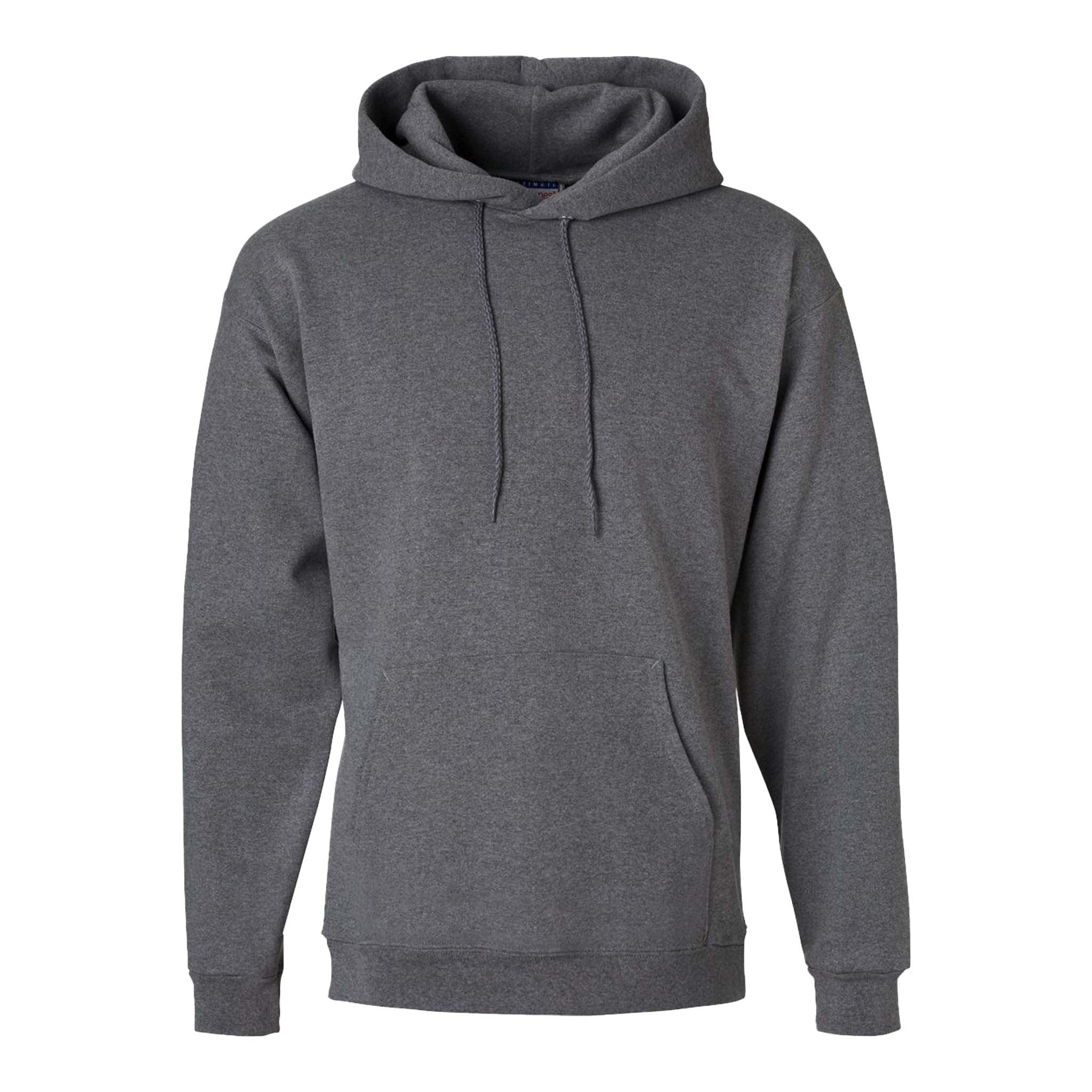 Hanes F170 custom hoodie in charcoal heather, front view