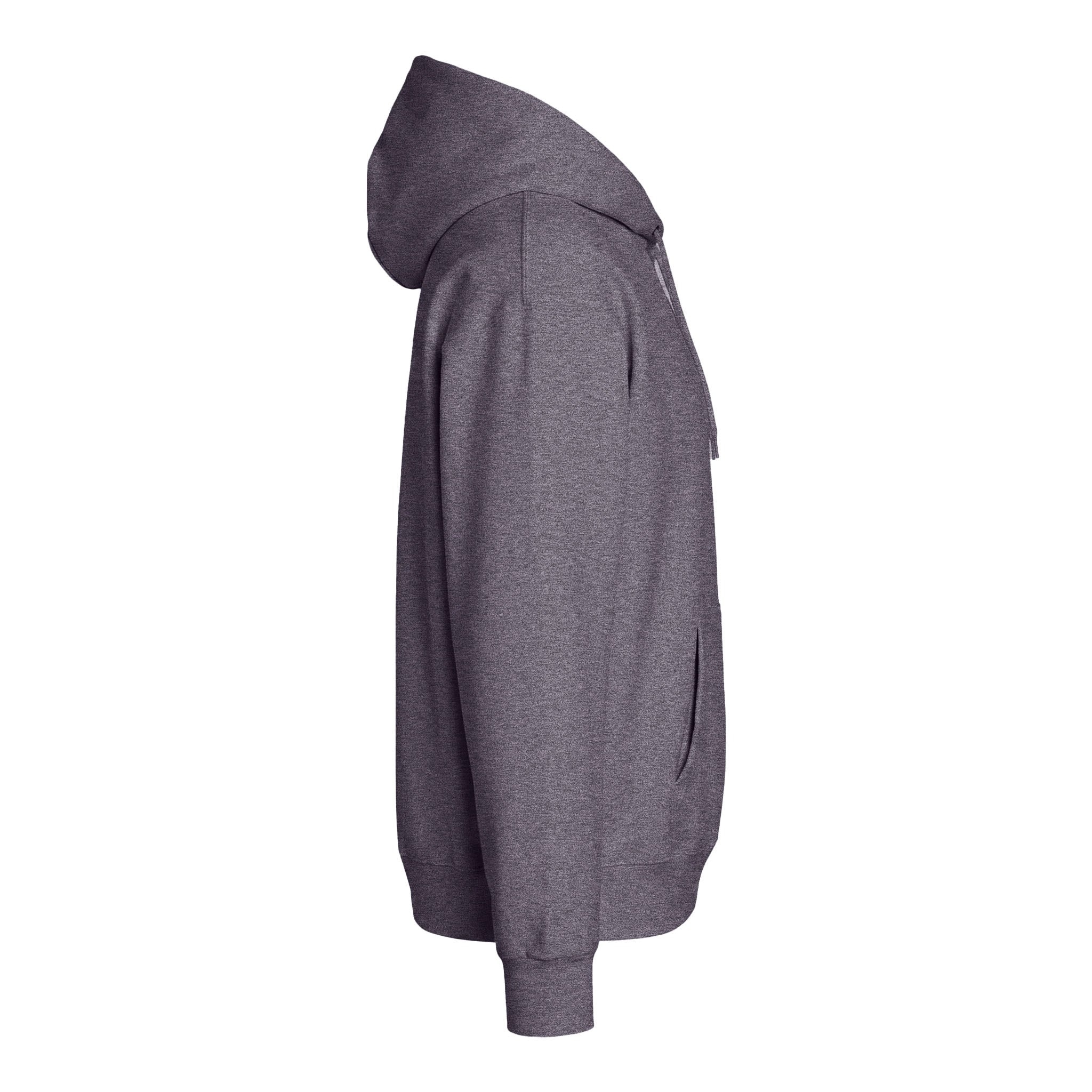 Hanes F170 custom hoodie in charcoal heather, right side view