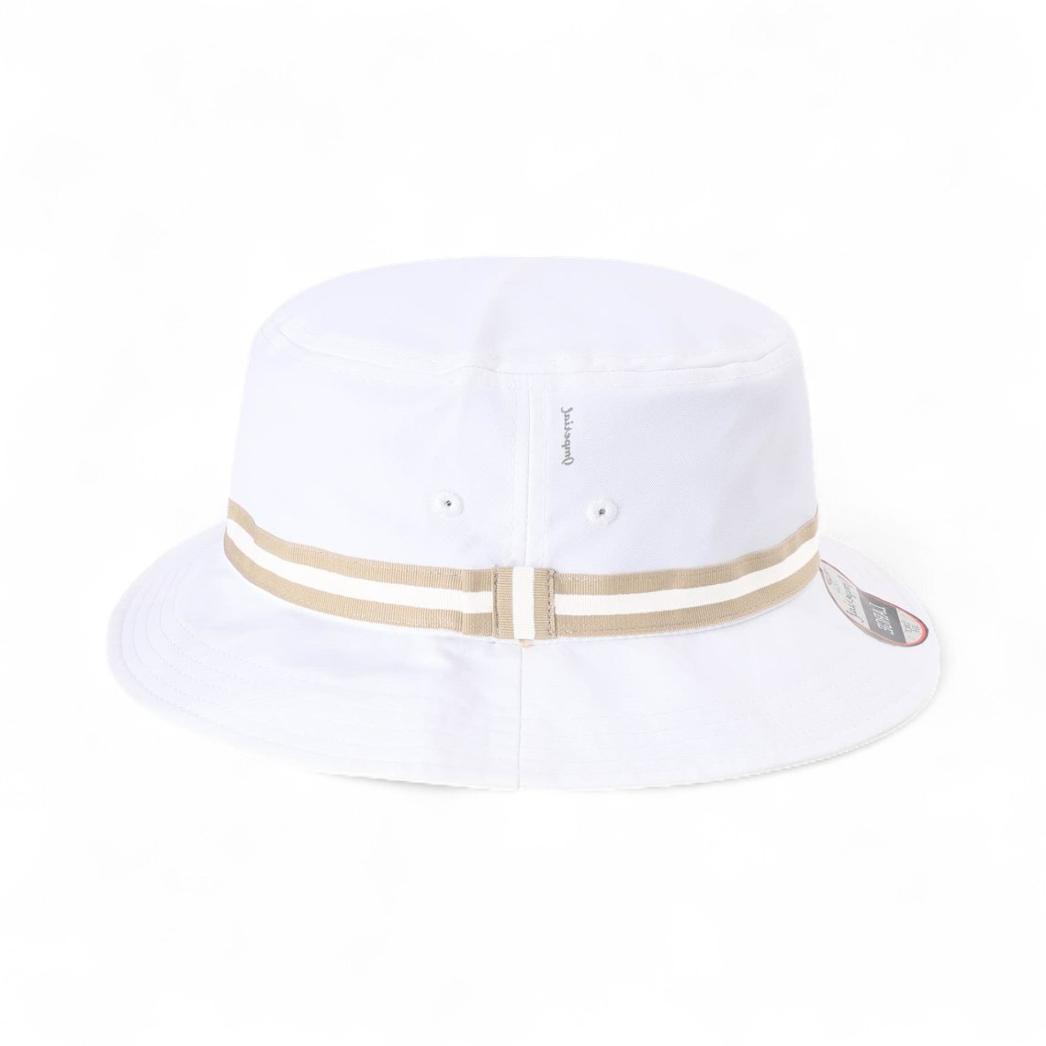 Right side view of Imperial 1371P custom hat in white and khaki