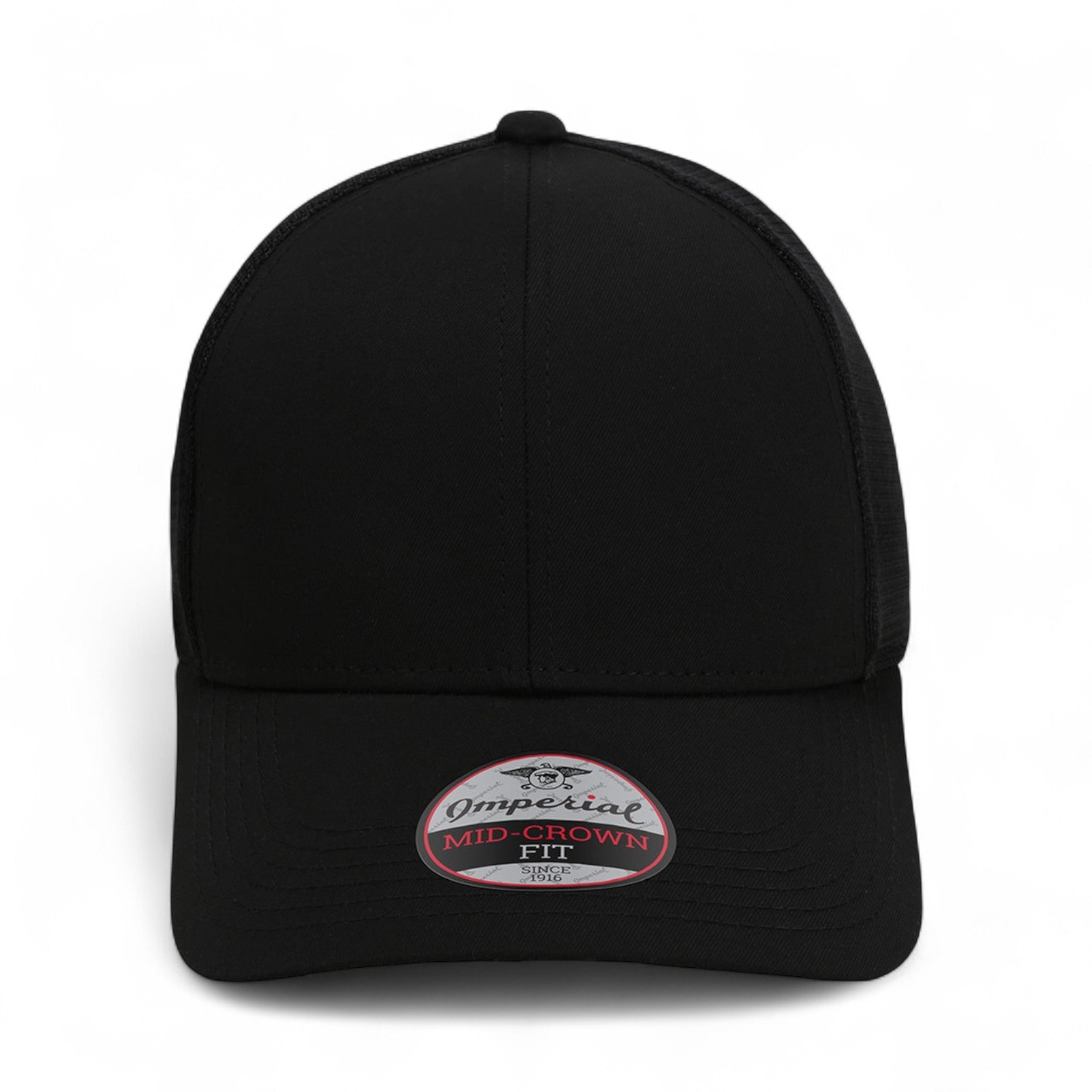 Front view of Imperial 1988M custom hat in black